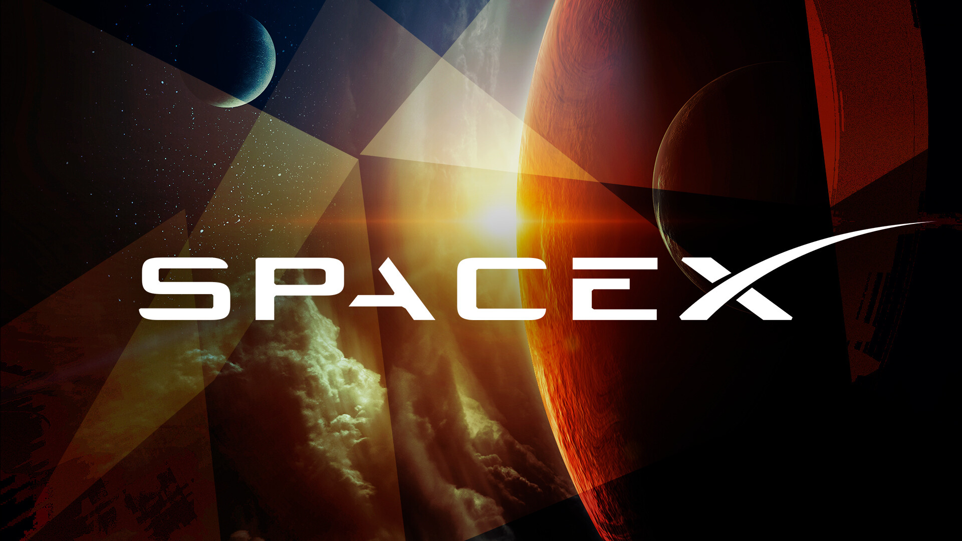 SpaceX: Space Exploration Technologies, founded by Elon Musk. 1920x1080 Full HD Background.