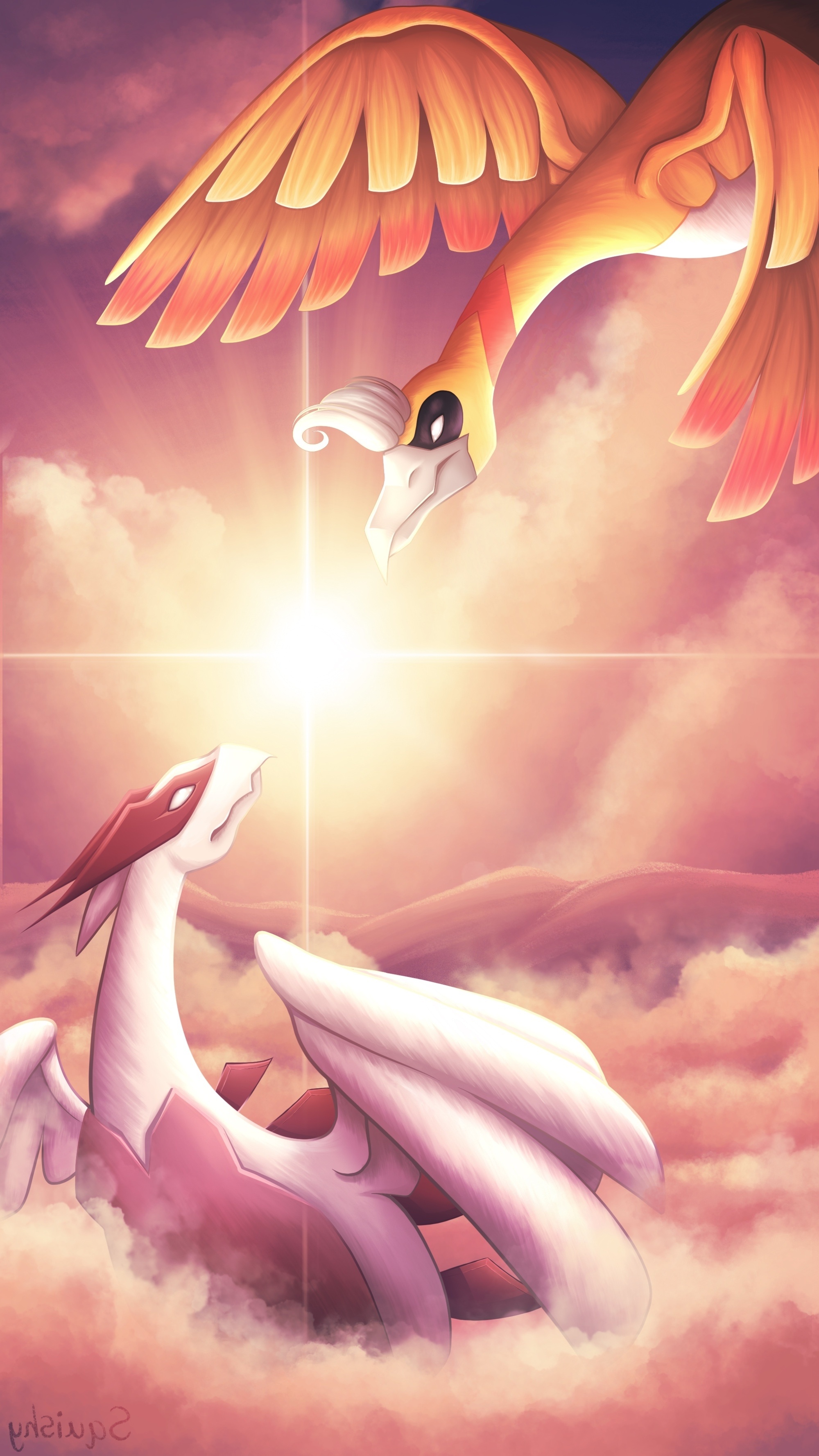 Wallpaper Lugia Pokemon, Beyond the clouds, 2000x3560 HD Phone