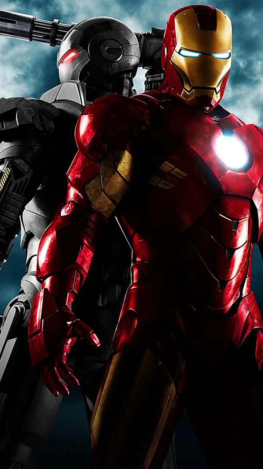 Iron Man: Tony Stark's greatest suits, Advanced with firepower, the arc reactors, nano-gauntlets. 1080x1920 Full HD Background.