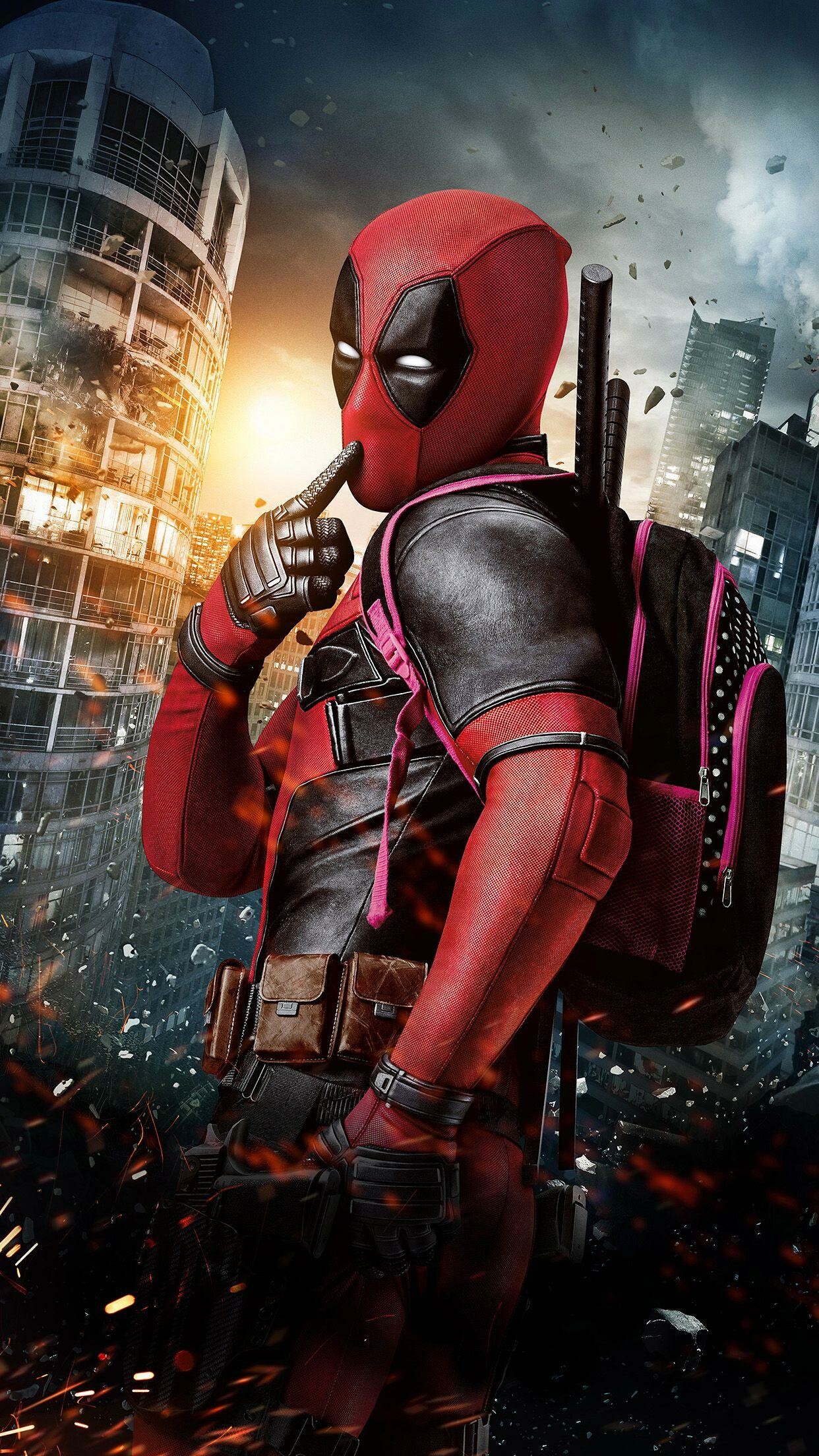 Marvel Heroes: Deadpool, A highly trained assassin and mercenary, adept in multiple forms of martial arts. 1250x2210 HD Wallpaper.