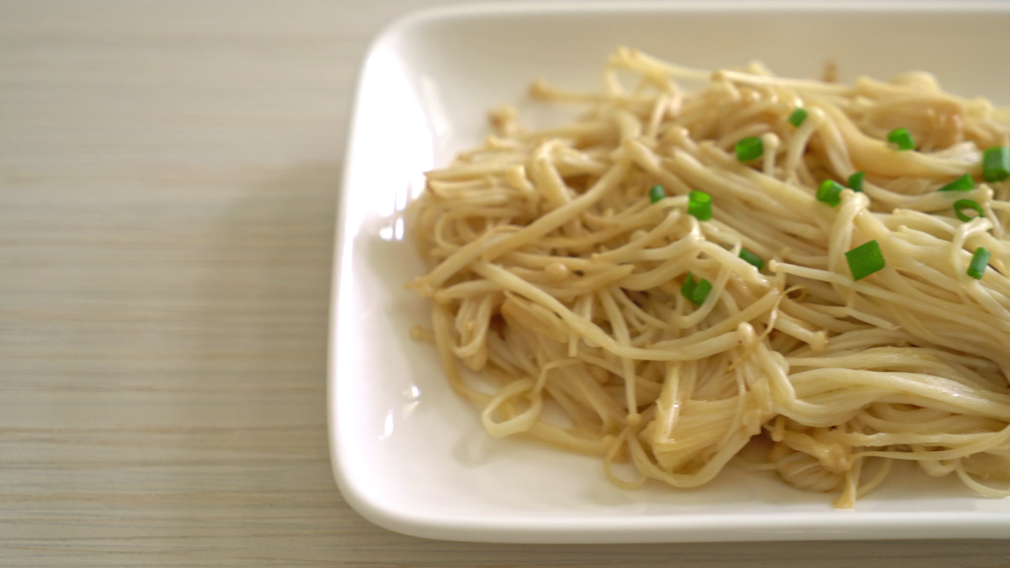 Stir-fried enoki mushrooms, Butter sauce, Asian cuisine, Quick and easy recipe, 3840x2160 4K Desktop
