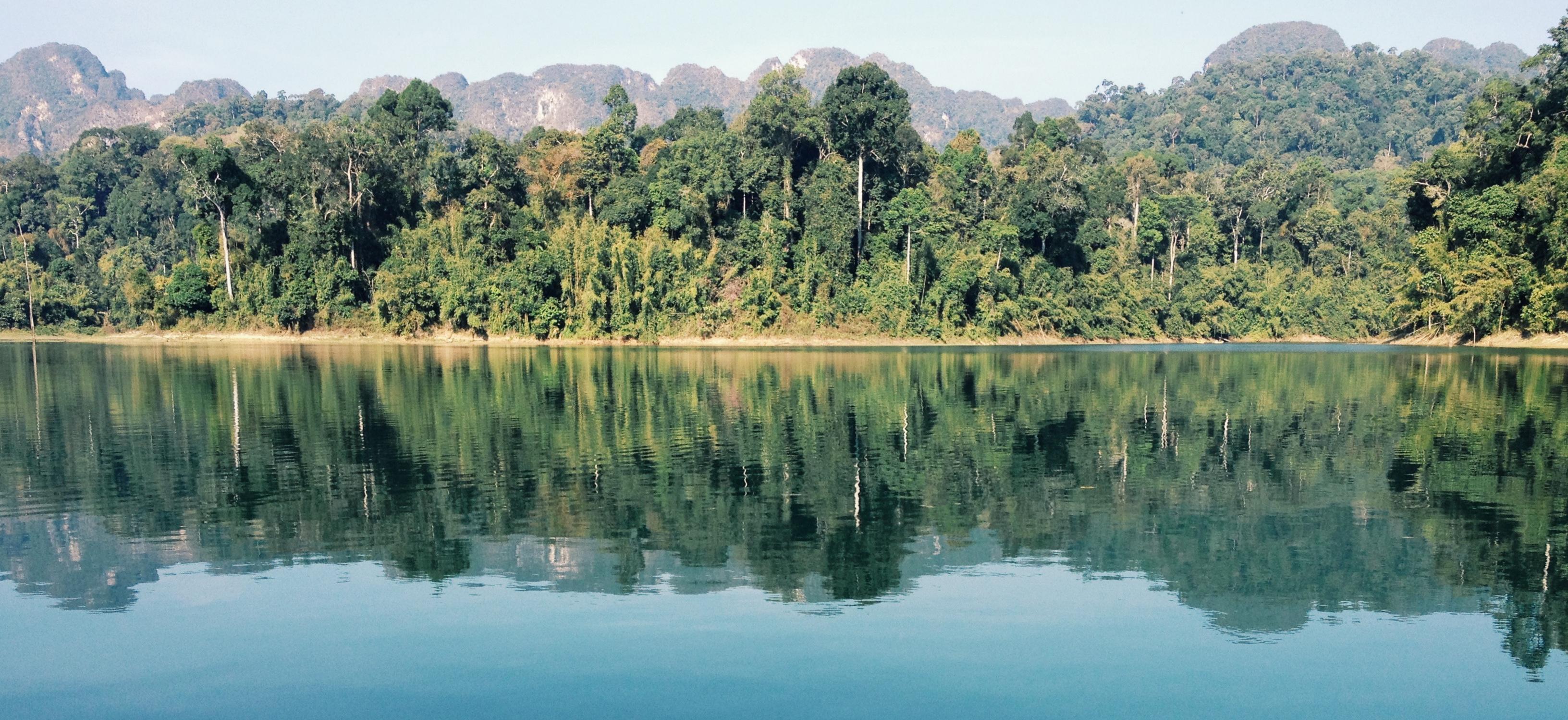 Khao Sok National Park, Untouched wilderness, Dense jungle, Natural wonders, 3270x1500 Dual Screen Desktop