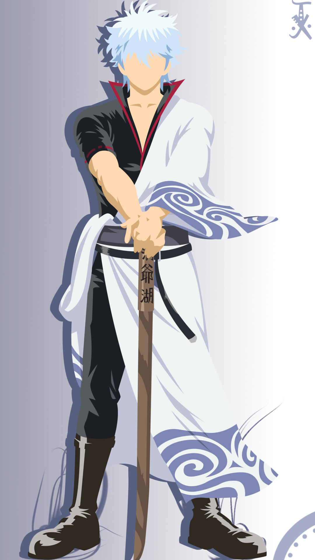 Gintoki Sakata: Gintama's main protagonist called White Demon, The president of the Yorozuya. 1080x1920 Full HD Background.