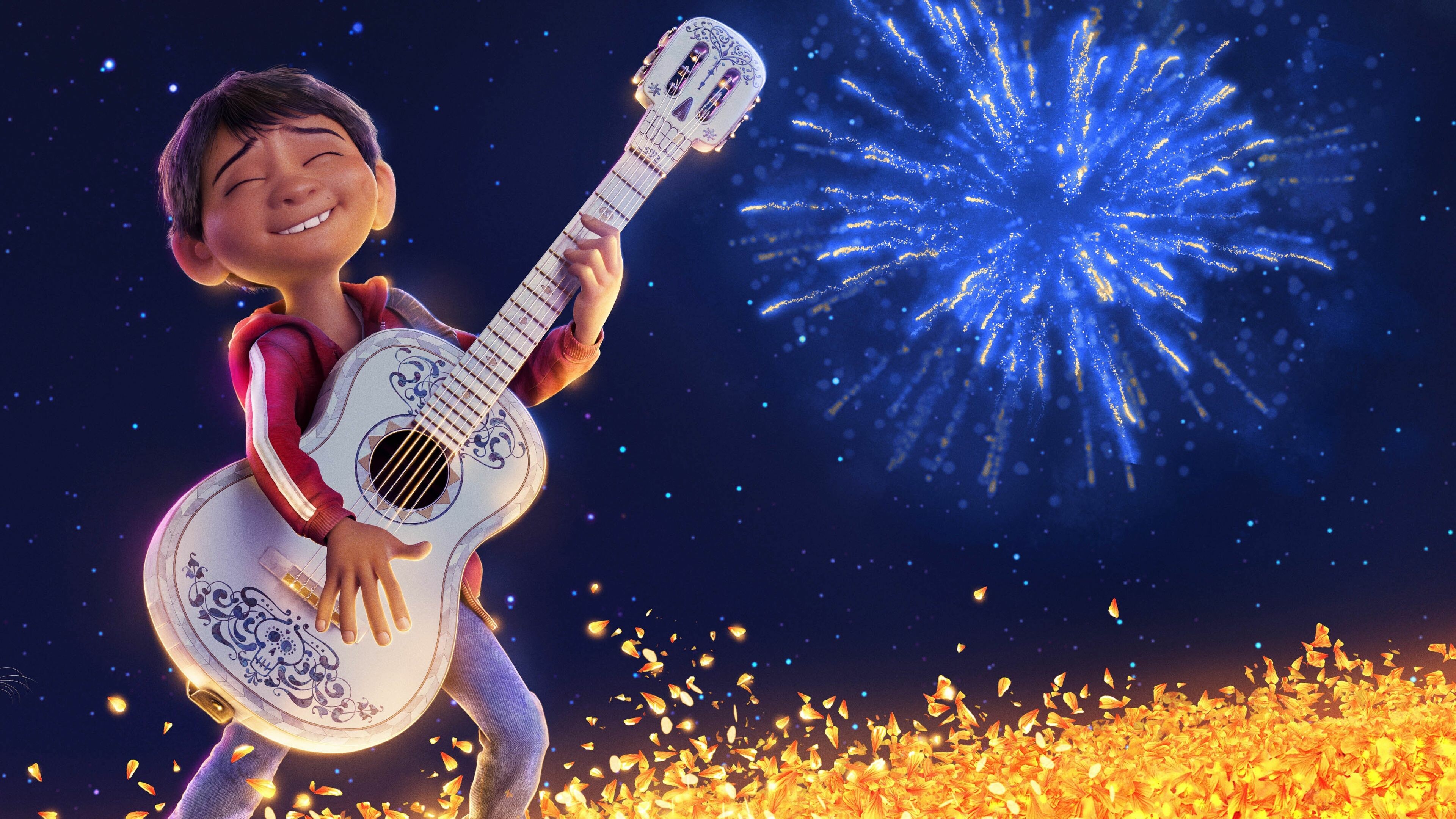 Coco (Cartoon): Anthony Gonzalez as Miguel, a 12-year-old aspiring musician. 3840x2160 4K Background.