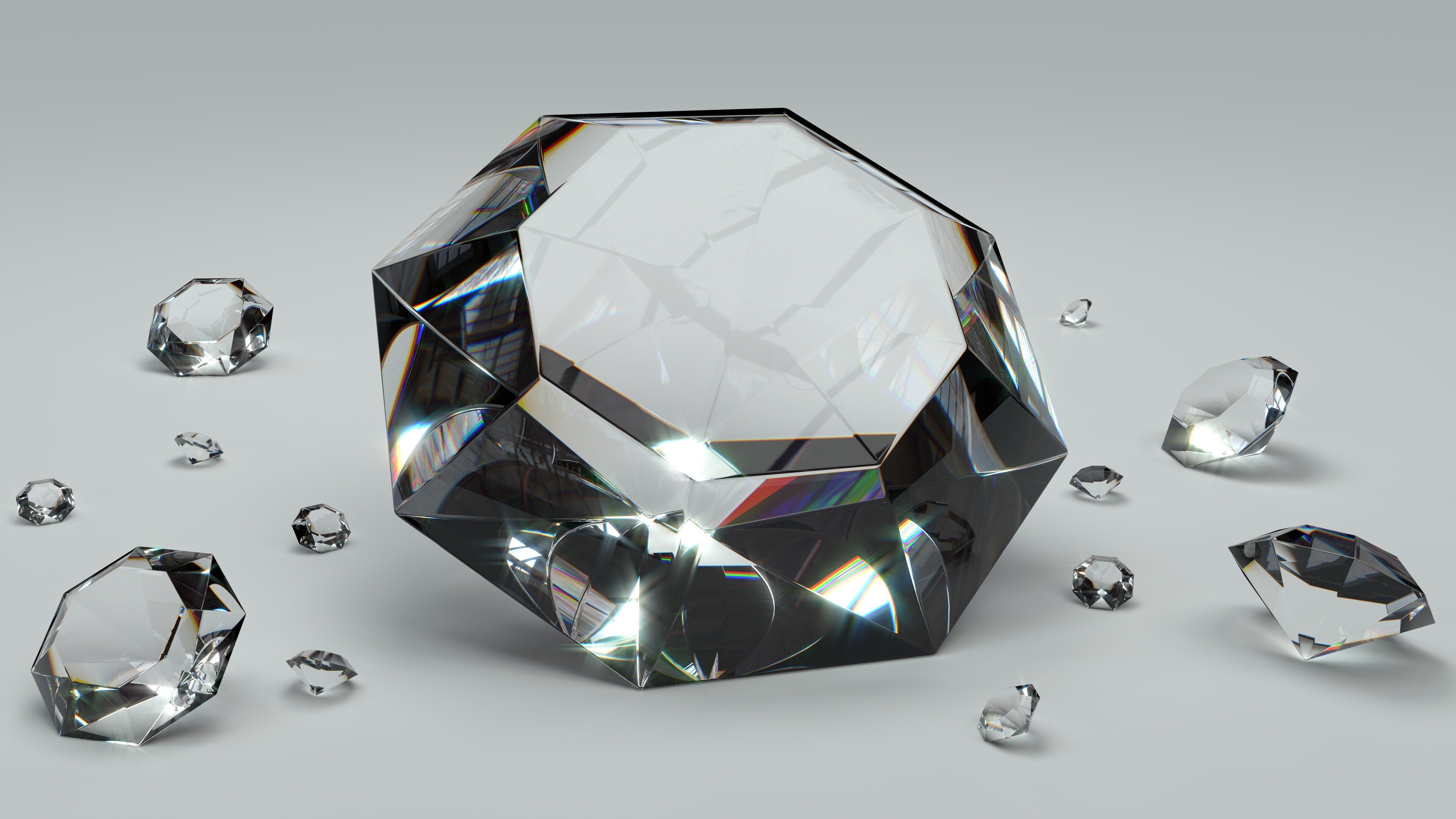 Gemstone: Shock synthesized hexagonal diamonds, Material that in the old days was called noble. 3840x2160 4K Background.