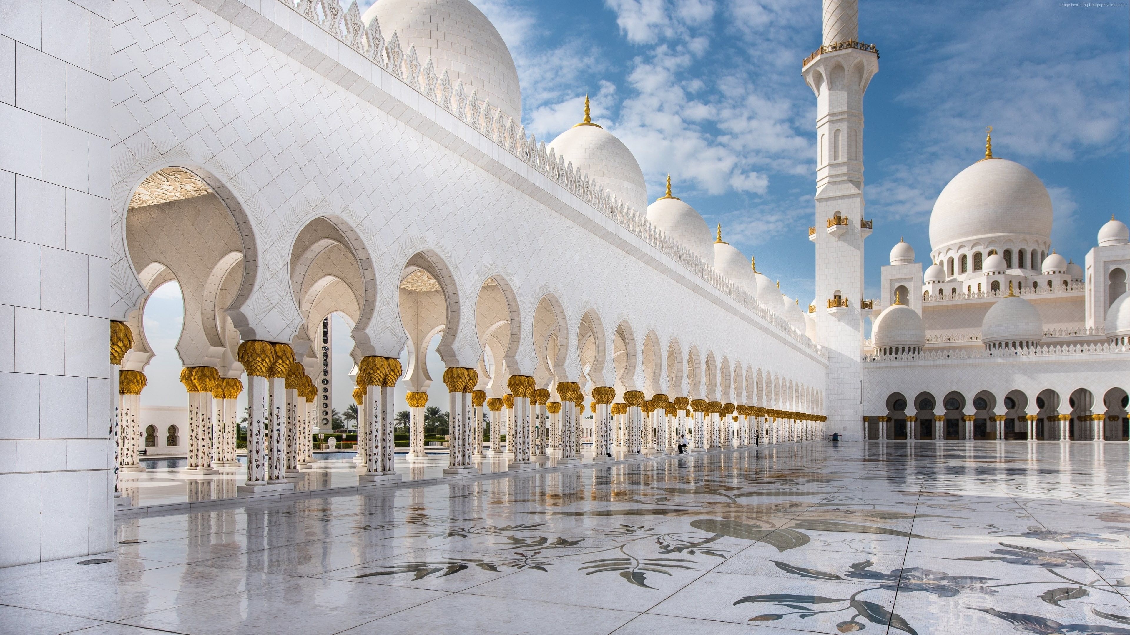 Abu Dhabi, Sheikh Zayed Mosque, Captivating 4K wallpaper, Best places to travel, 3840x2160 4K Desktop