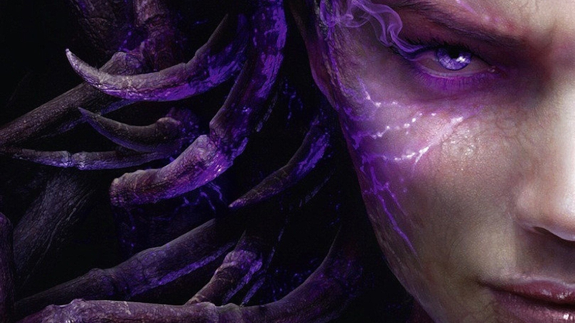 Ghost (Kerrigan): Infested Sarah, The Overmind, Extremely calculating and manipulative character in the StarCraft II video game. 1920x1080 Full HD Wallpaper.