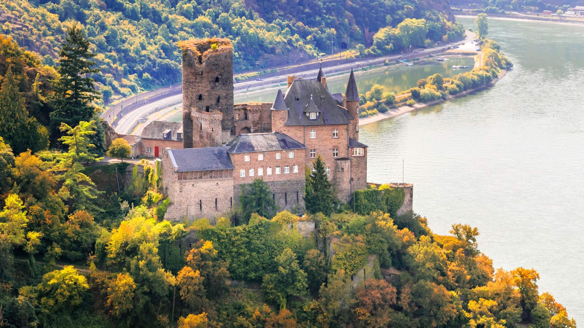 The Rhine River, Castles along, Romantic setting, European landmark, 1920x1080 Full HD Desktop