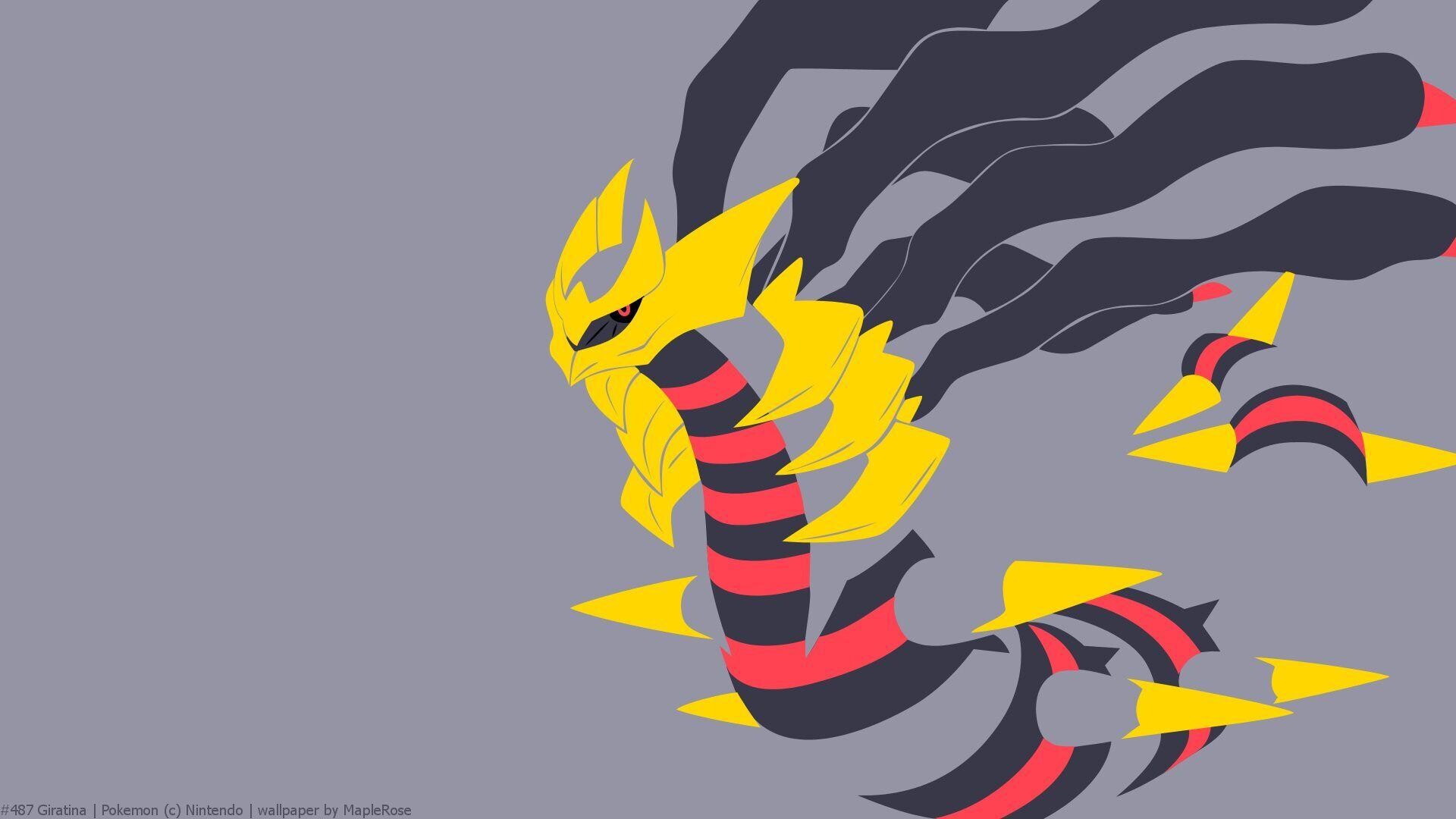 Giratina: Origin Forme, A serpentine look, The legs are reduced to golden-tipped spikes. 1920x1080 Full HD Background.