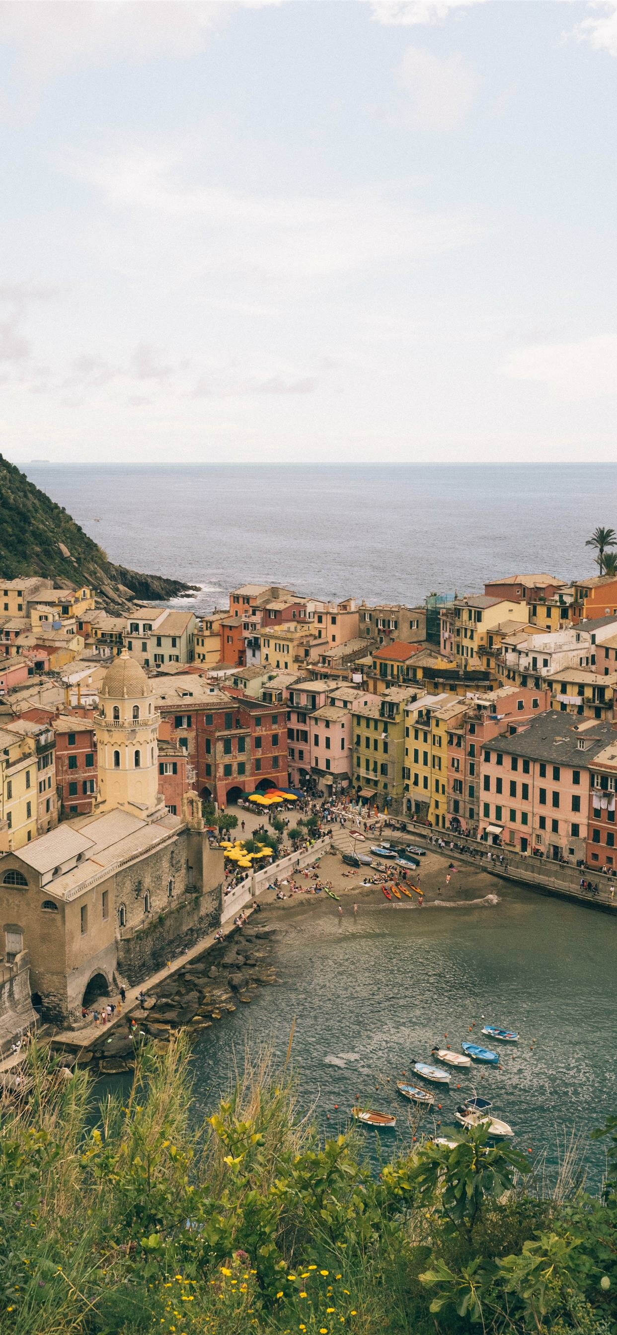 Italy: Vernazza Cinque Terre, The country is 5th in the world for life expectancy. 1250x2690 HD Background.