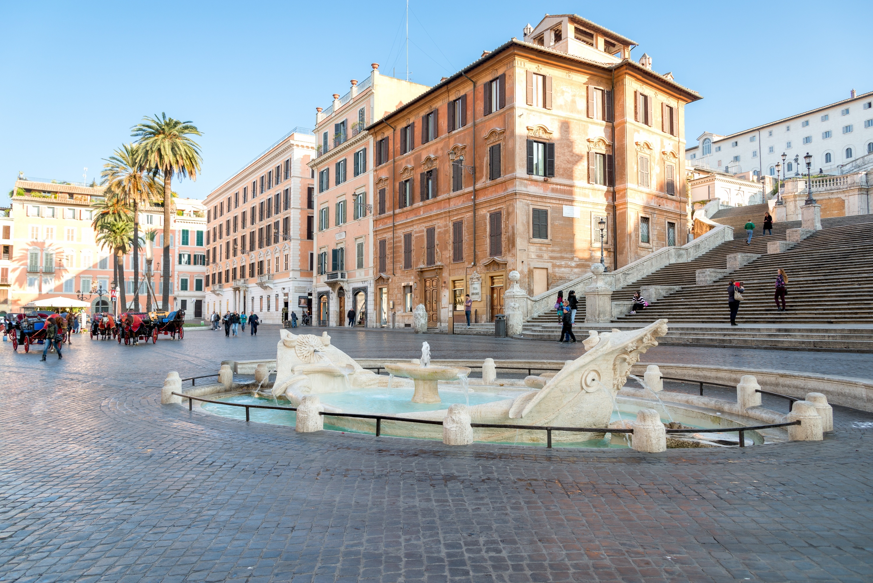 Spanish Steps, Fontana Barcaccia, Attractions nearby, Transportation options, 3000x2000 HD Desktop