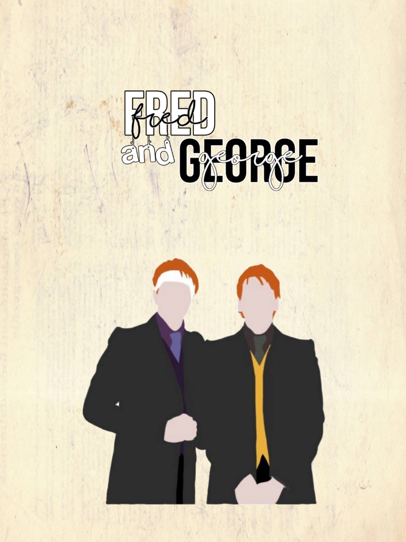 Fred Weasley, George Weasley, Weasley twins, Movie poster, 1540x2050 HD Handy