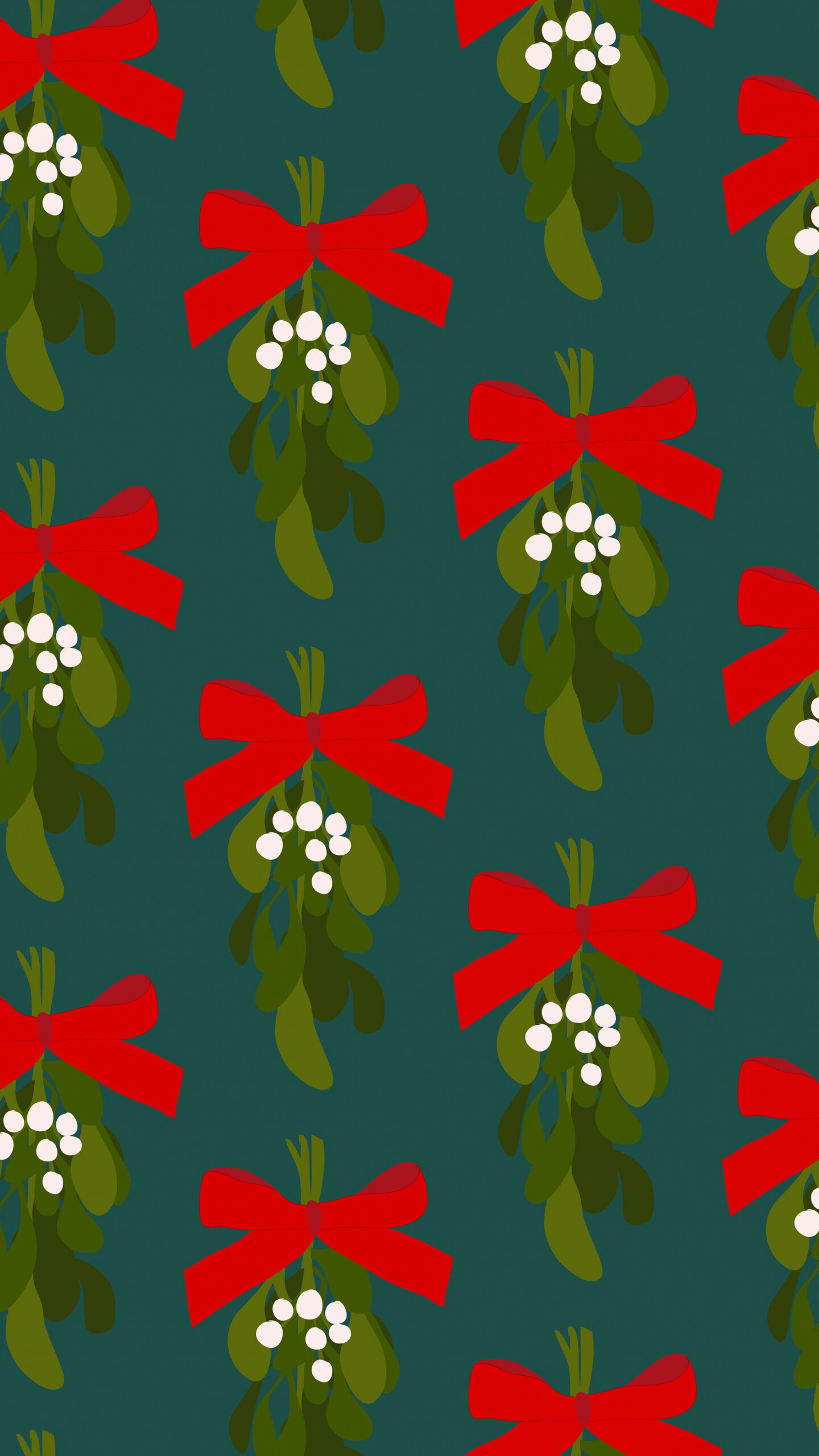 Mistletoe: Christmas ornament and pattern, Celebration, Christmas tradition. 1440x2560 HD Wallpaper.