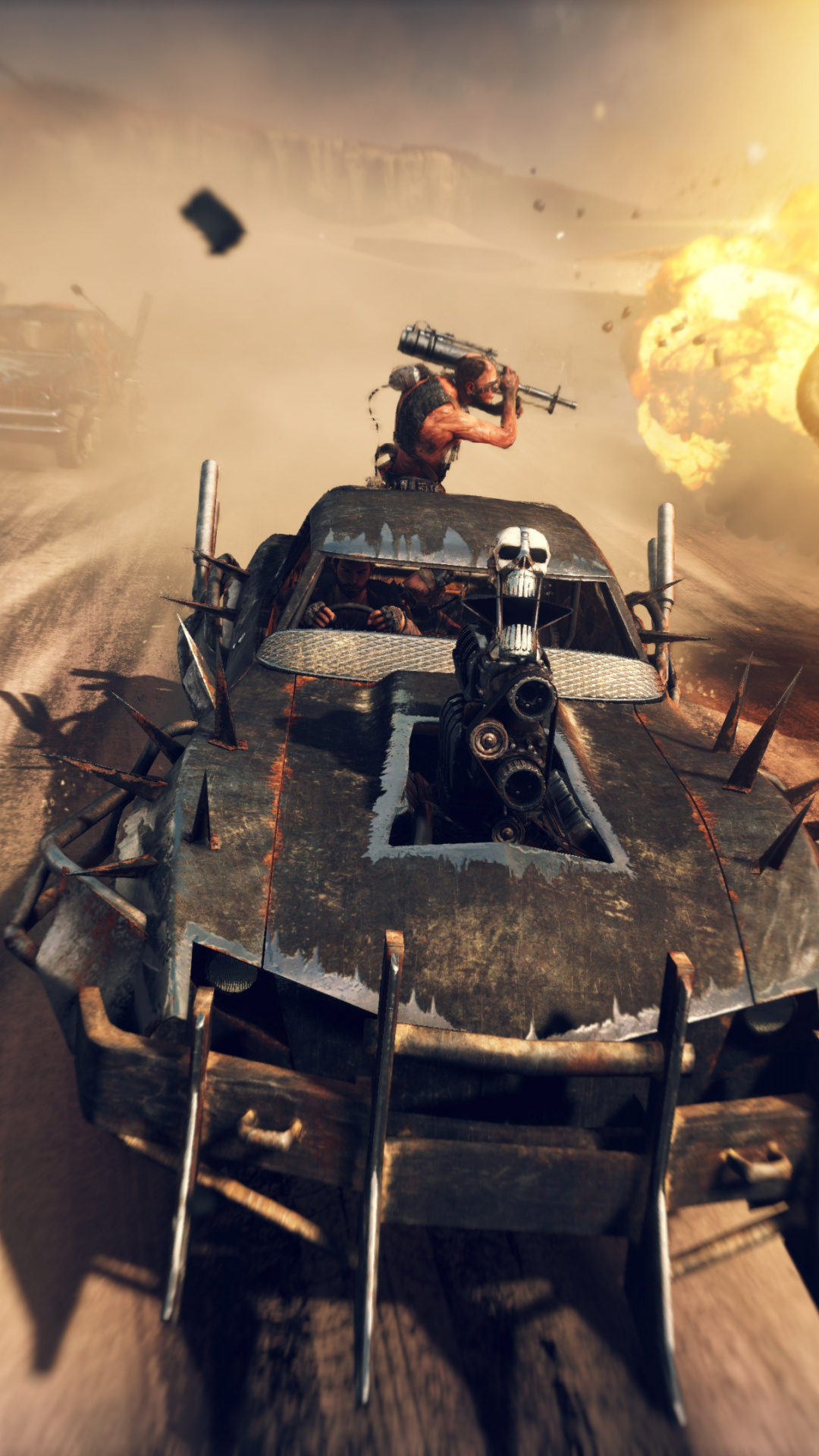 Mad Max: A 2015 game developed by Avalanche Studios, The lone warrior. 1080x1920 Full HD Wallpaper.