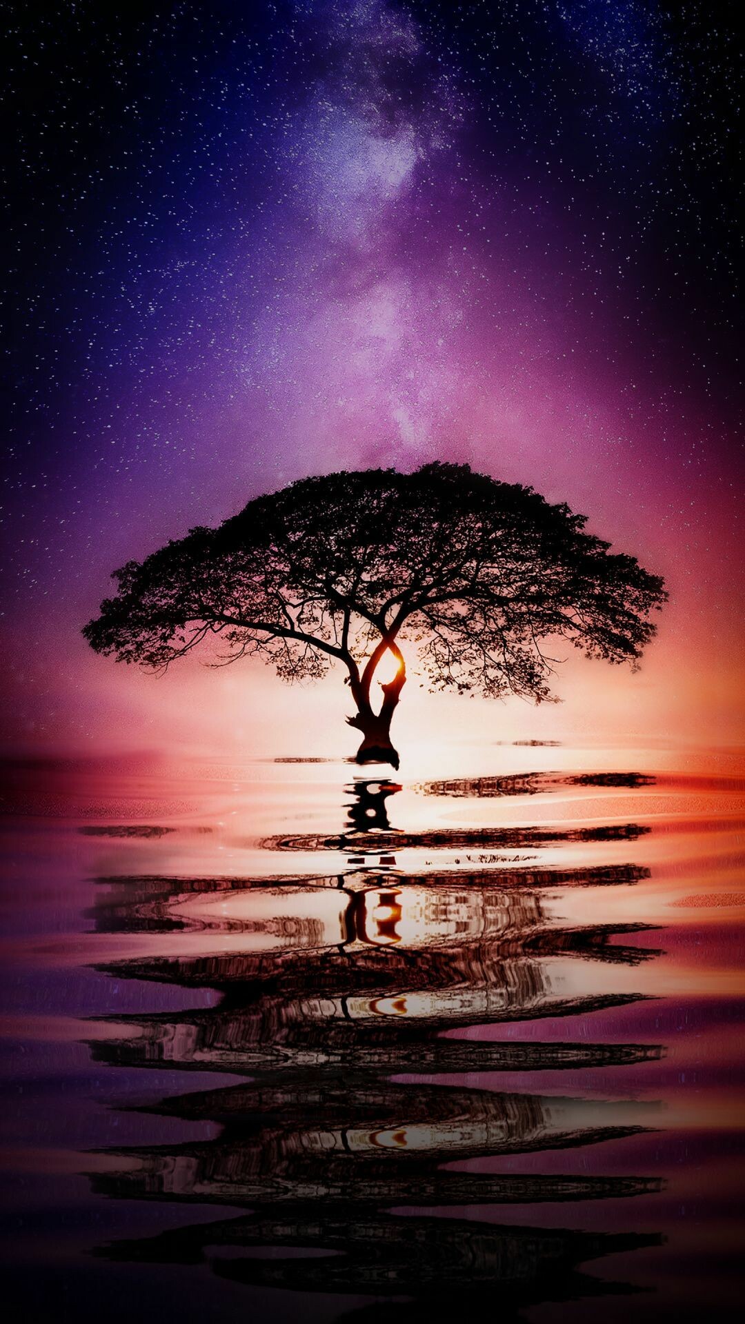 Tree water, Wallpapers, Refreshing nature, Serene landscapes, 1080x1920 Full HD Phone