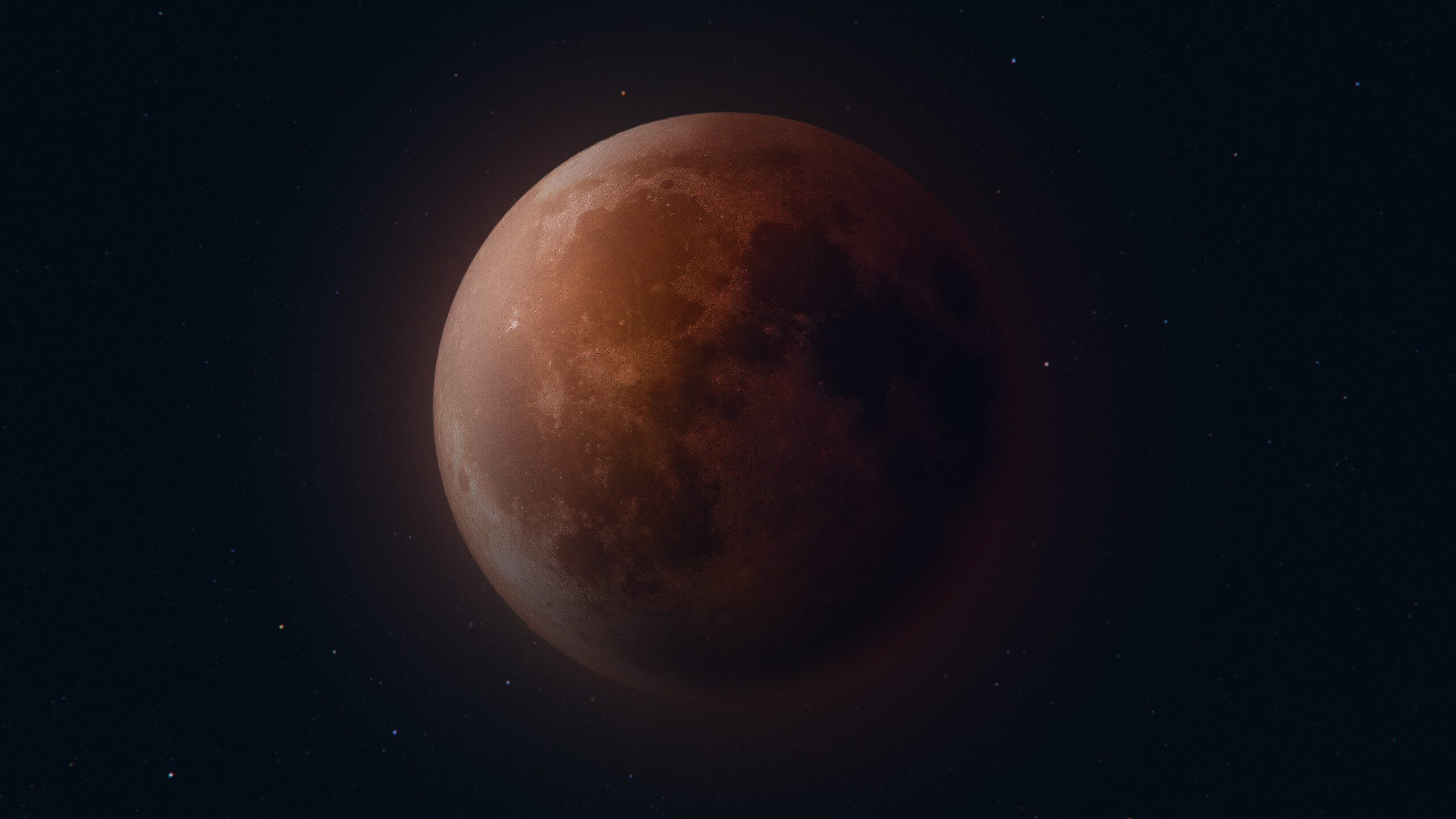 Close-up of lunar eclipse, Dark and mysterious, Enigmatic beauty, Astrological marvel, 2560x1440 HD Desktop