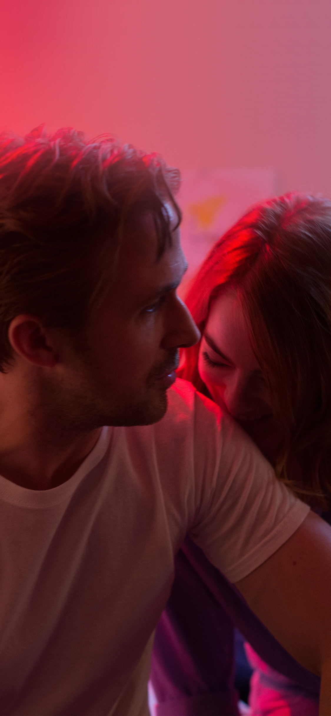 Ryan Gosling, Emma Stone, film illustration, art, 1130x2440 HD Phone