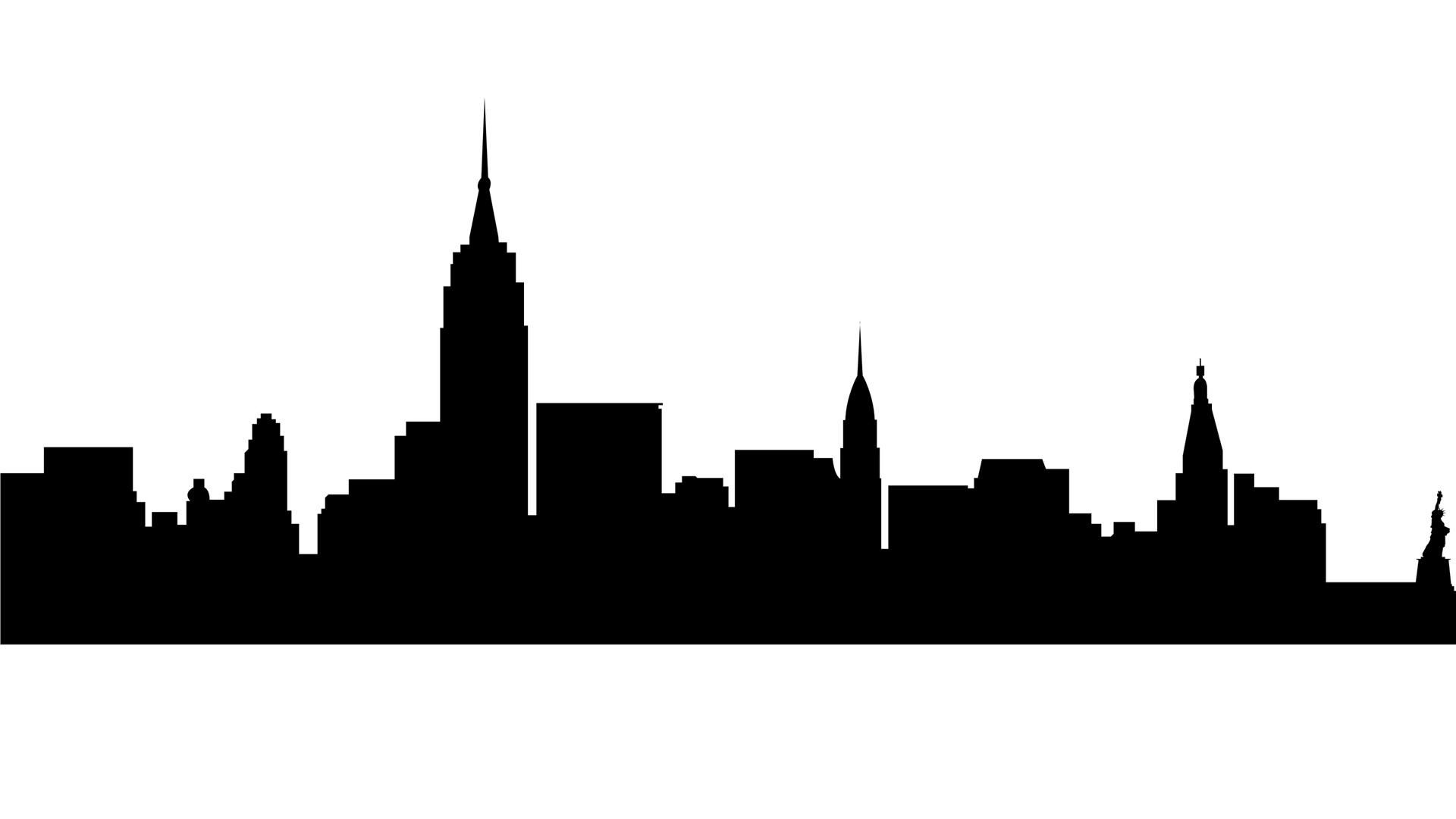 New York Skyline, Poster background, Silhouette city, City outline, 1920x1080 Full HD Desktop