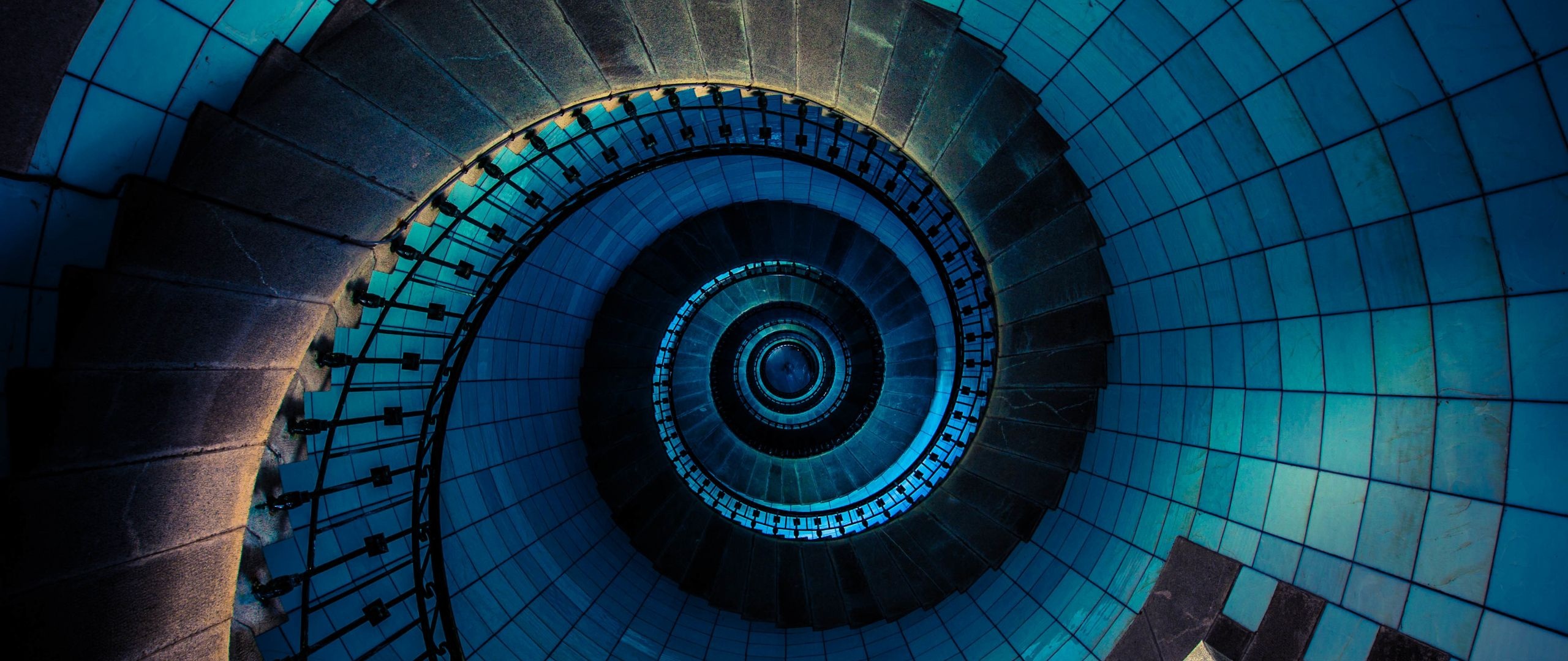 Spiral stairs, Top free, Backgrounds, 2560x1080 Dual Screen Desktop