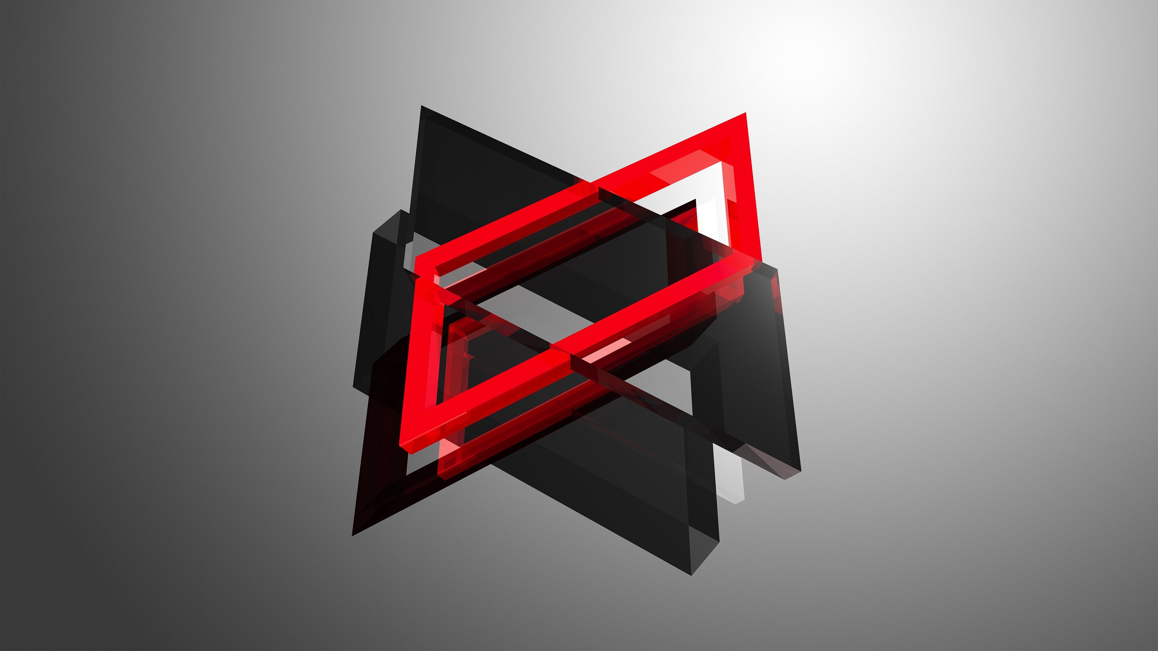 Geometric Abstract: Parallelograms, Three-dimensional shape, Acute angles. 3840x2160 4K Wallpaper.