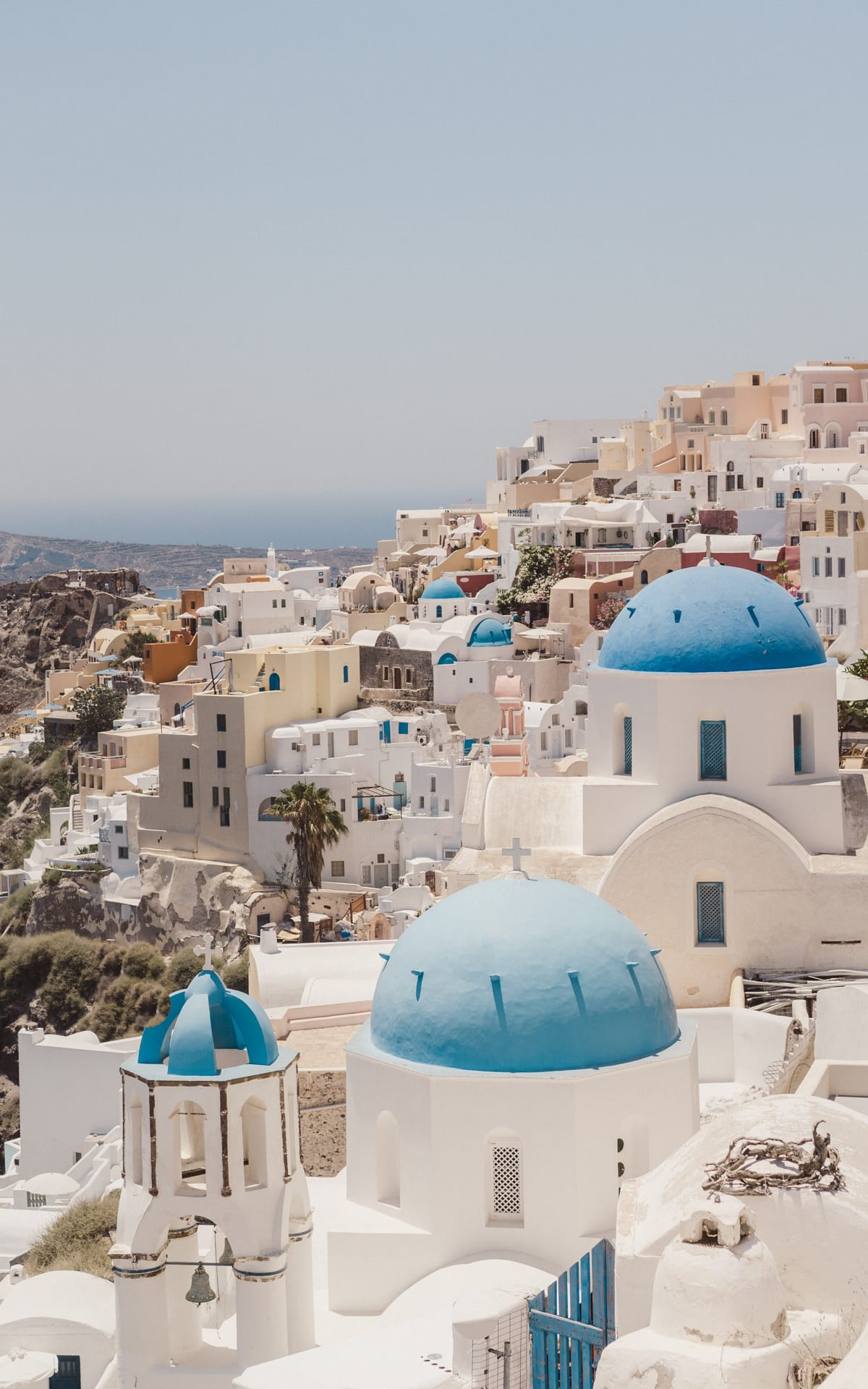 Blue Domes of Oia, Free download wallpapers, Santorini, Mobile, 1200x1920 HD Handy