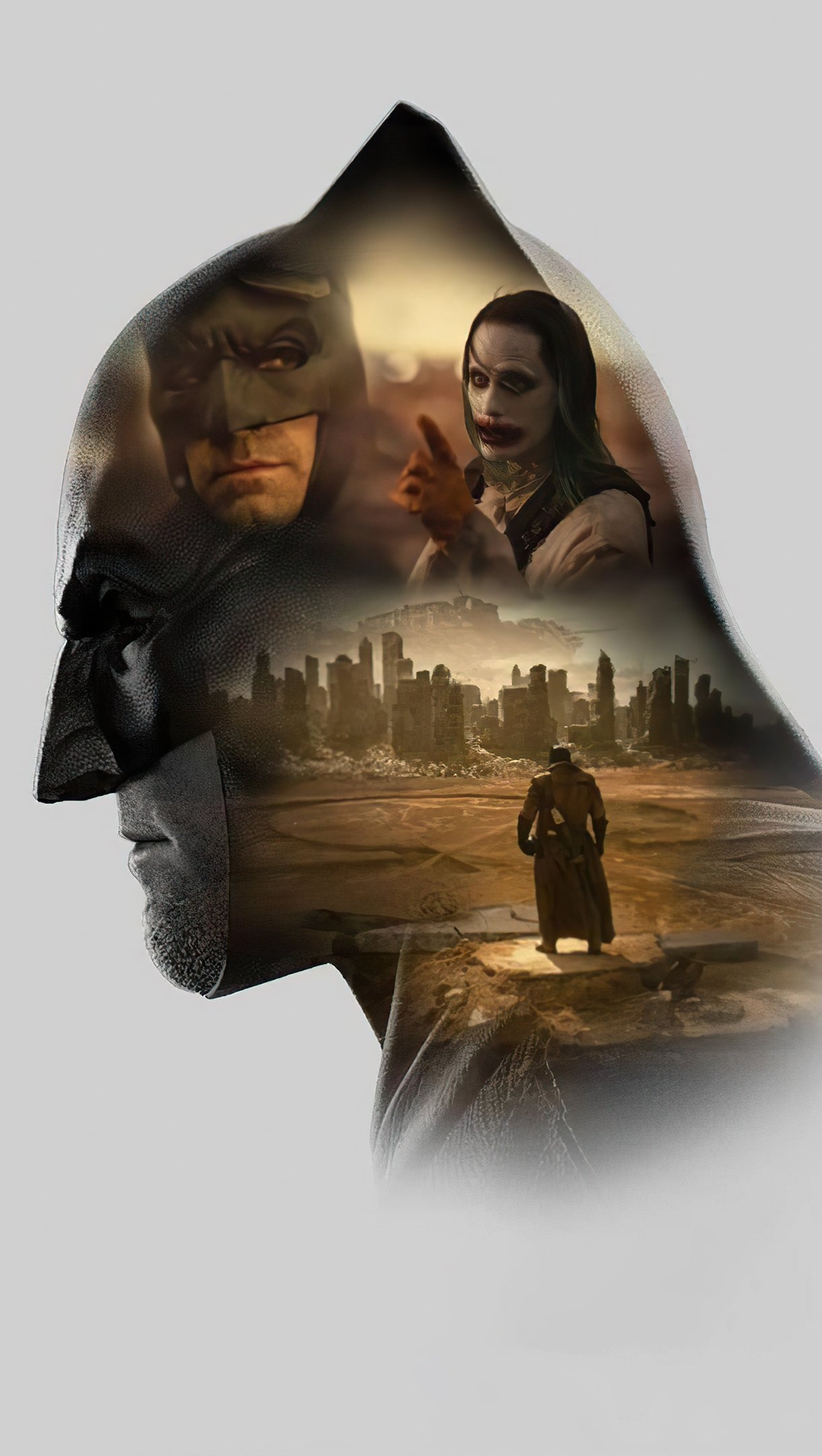 Ben Affleck as Batman, Zack Snyder's Justice League, Minimalist wallpaper, Ultra HD, 1220x2160 HD Phone