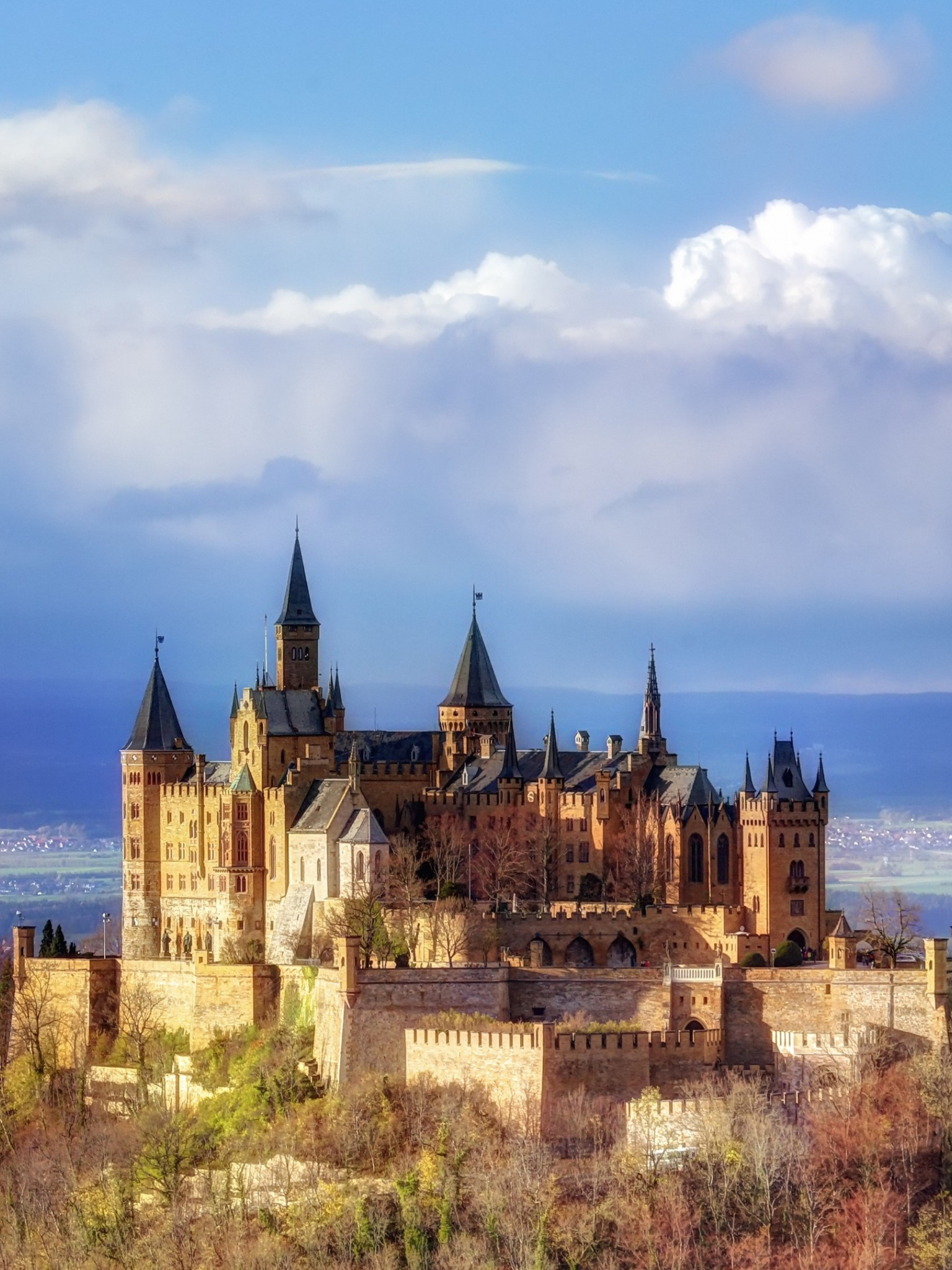 Castle: Hohenzollern, A fortress in Baden-Württemberg, located 50 km south of Stuttgart. 1540x2050 HD Wallpaper.
