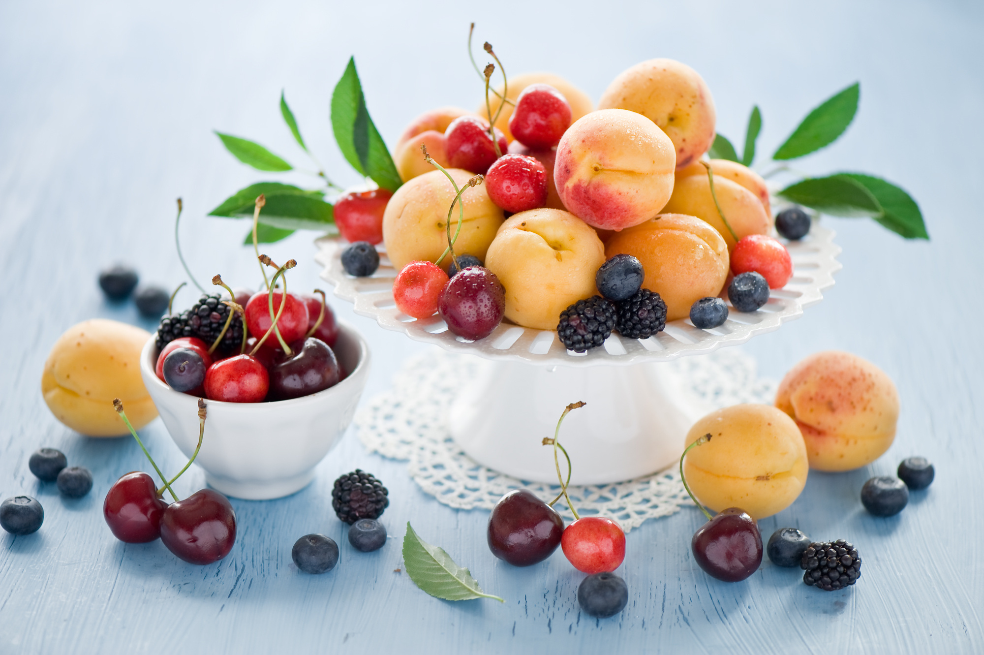 Assorted fruit wallpaper, Peaches, cherries, blueberries, blackberries, apricots, Colorful and vibrant, 2000x1340 HD Desktop