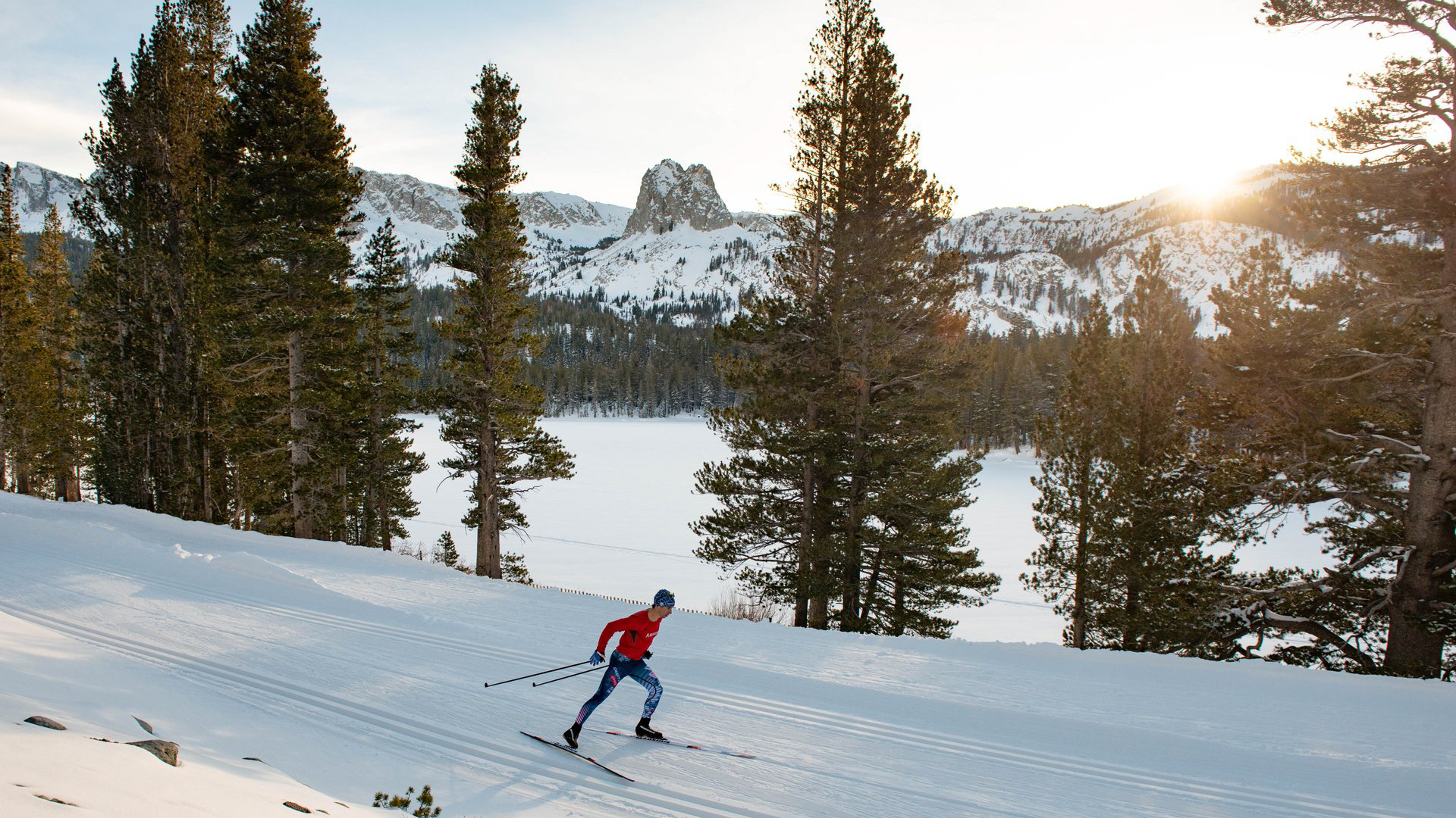 Cross-country skiing, Nordic skiing in Mammoth, Outdoor adventure, Snowy trails, 1920x1080 Full HD Desktop