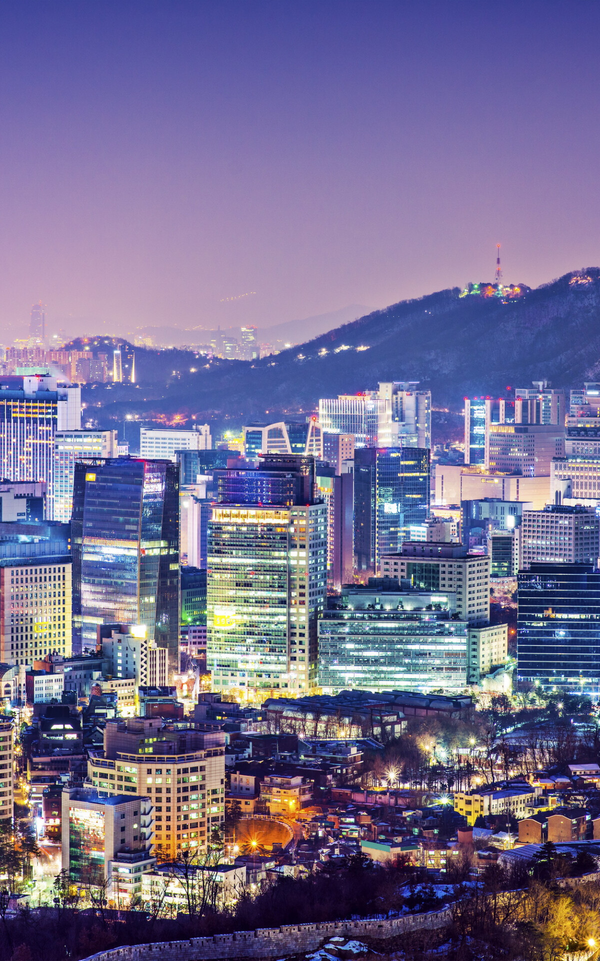 Korea: South Korean capital, Metropolitan area, Night city view. 1200x1920 HD Wallpaper.