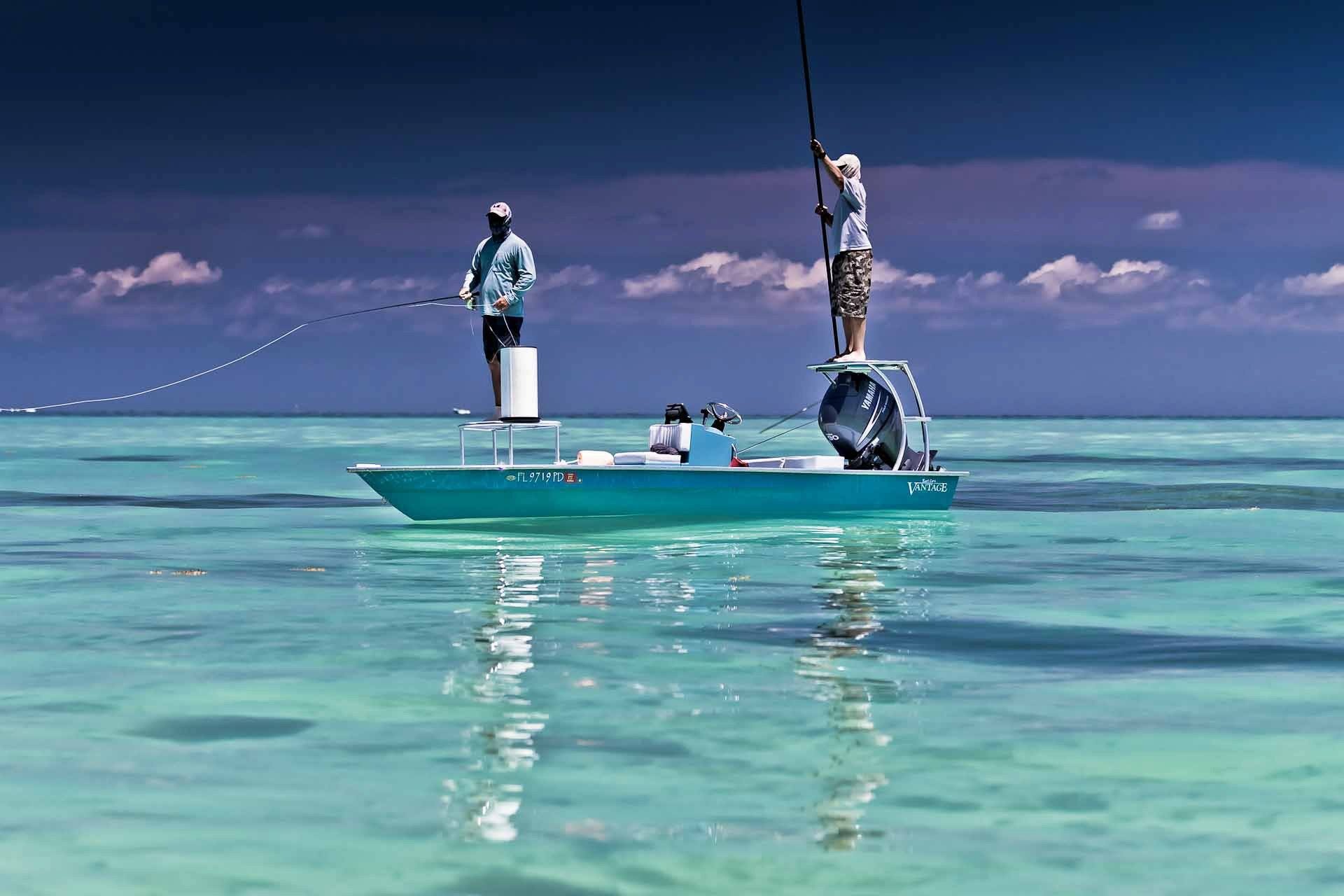 Skiff: A fishing vessel, The islands of the Florida Keys. 1920x1280 HD Background.