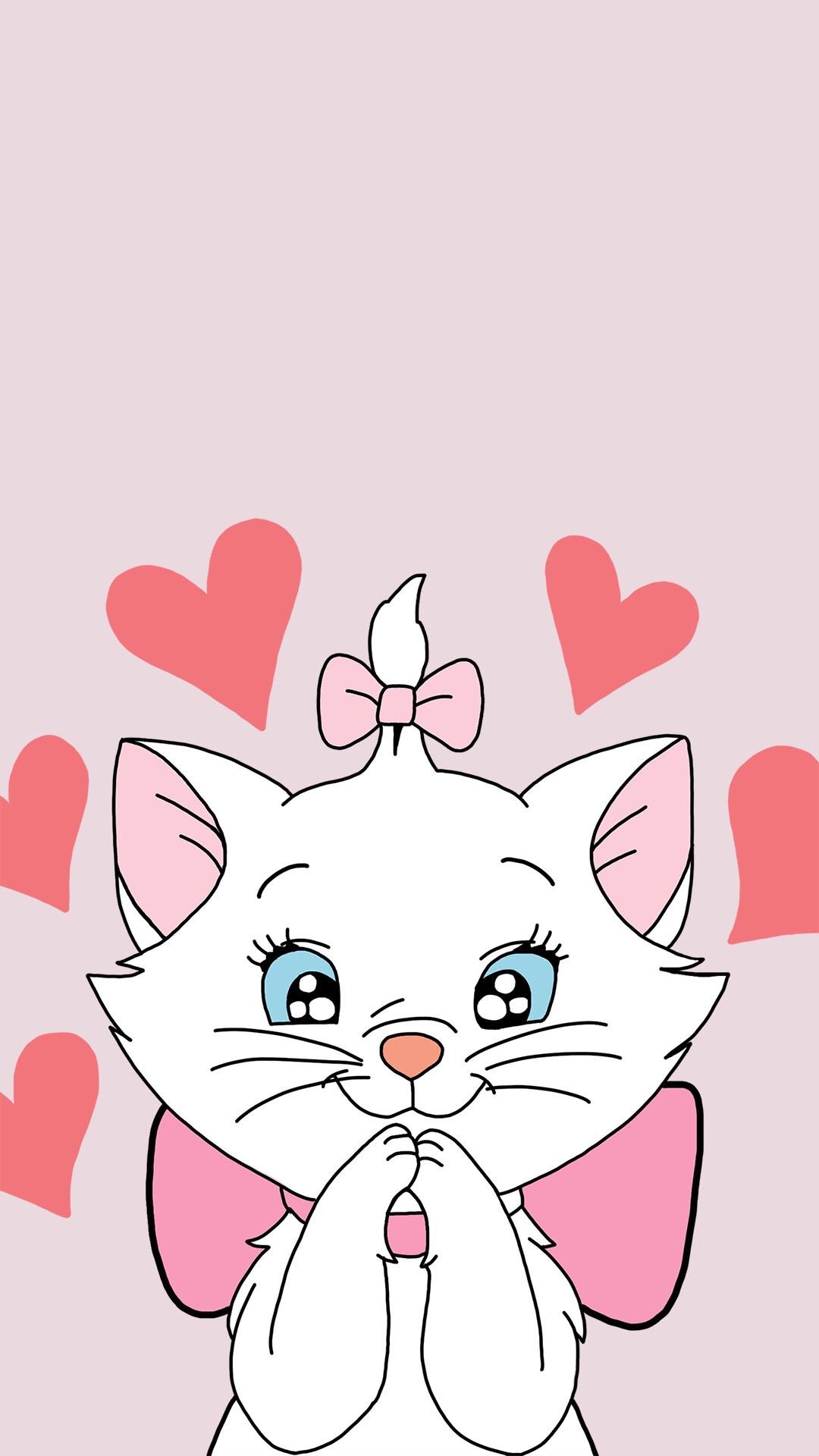 Marie, Aristocats, Marie Cat, Cute cartoon, 1080x1920 Full HD Phone