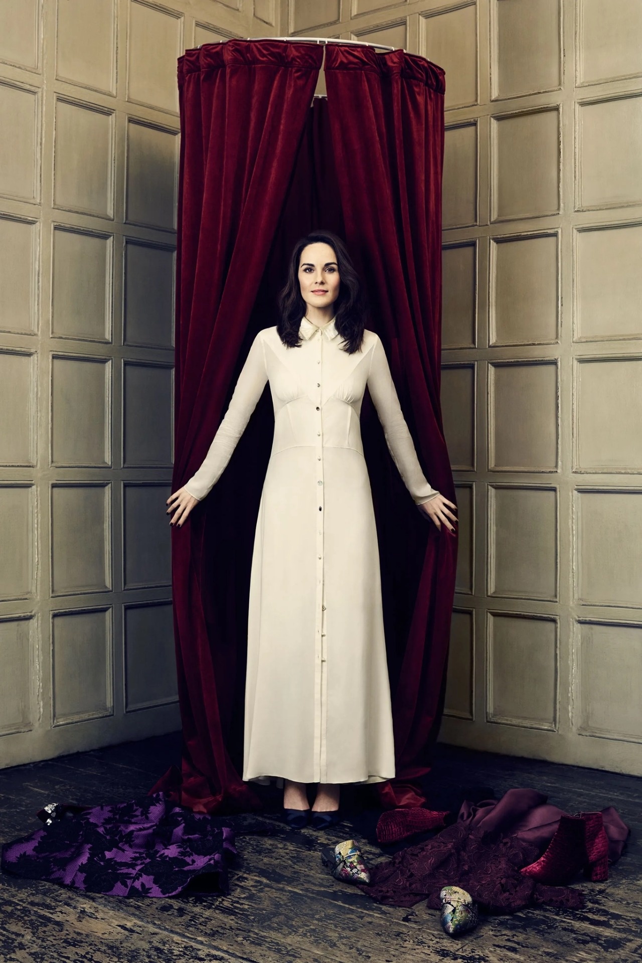 Michelle Dockery: Downton Abbey TV series star, Lady Mary Talbot, Written by Julian Fellowes. 1280x1920 HD Wallpaper.