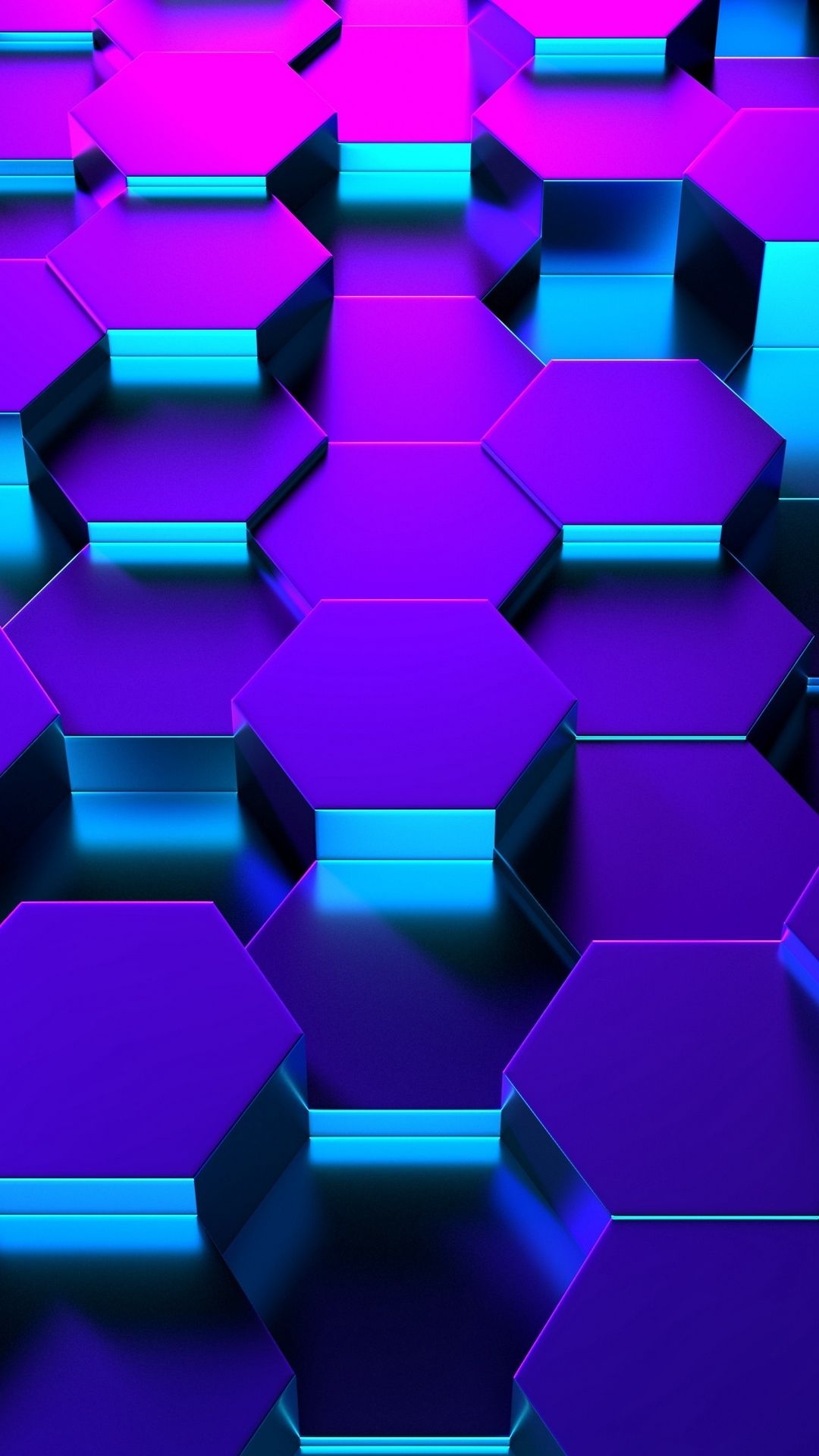 3D hexagon wallpapers, HD backgrounds, Digital art, Visual depth, 1080x1920 Full HD Phone