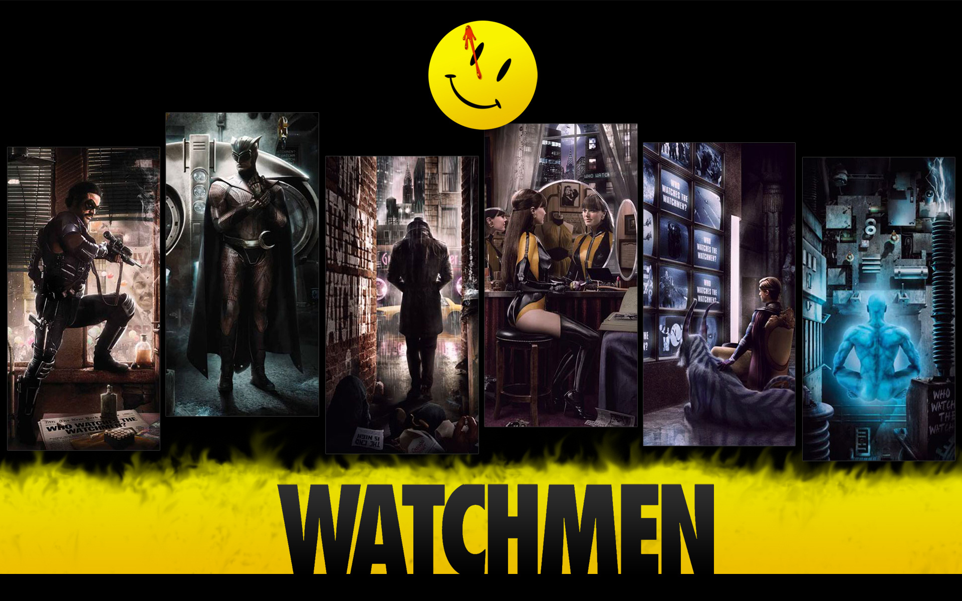 Ozymandias (Watchmen): Watchmen's character, Rorschach, Silk Spectre, The Comedian, Nite Owl. 1920x1200 HD Wallpaper.
