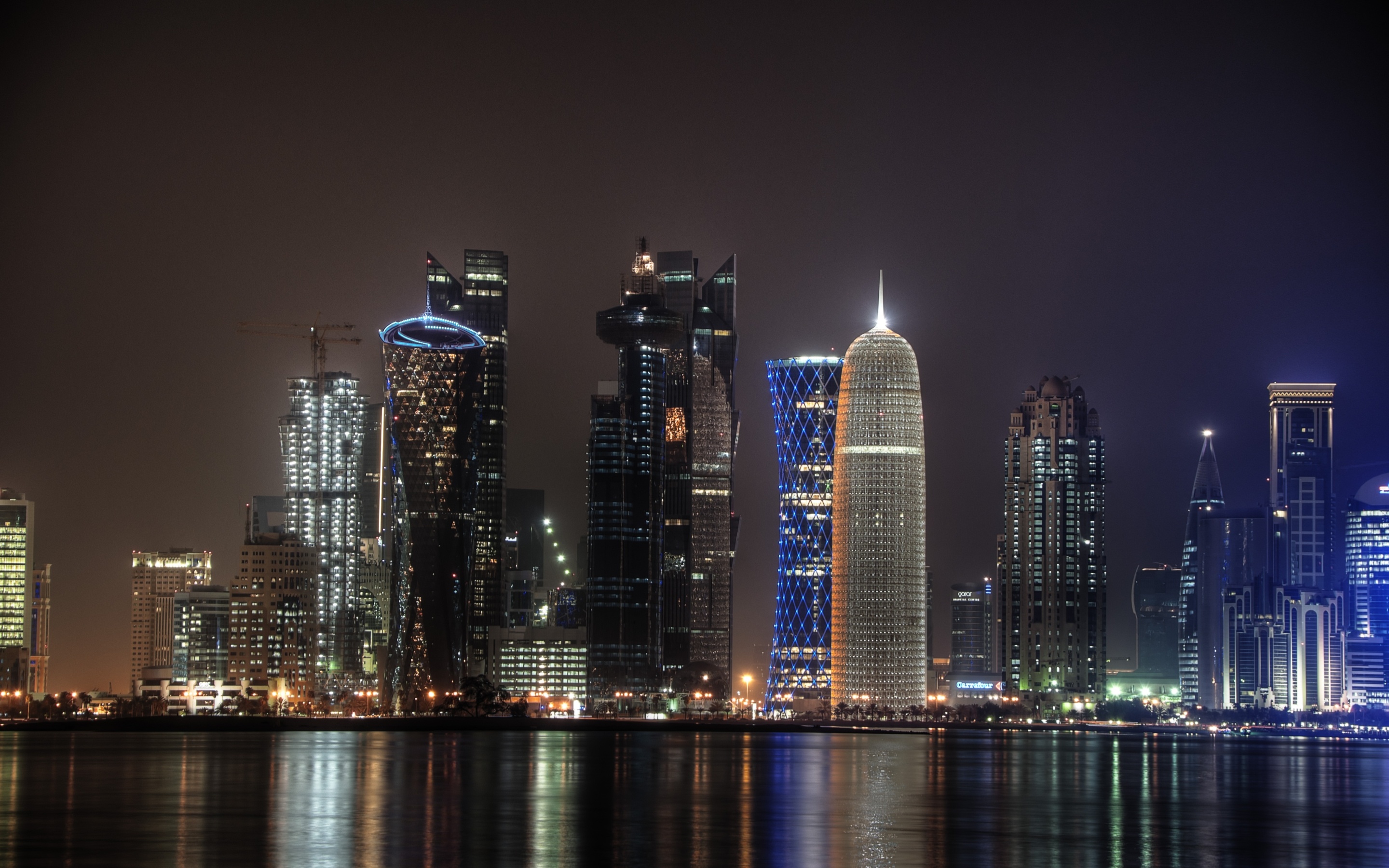 Doha, Qatar night, MacBook Air wallpaper, 2880x1800 HD Desktop