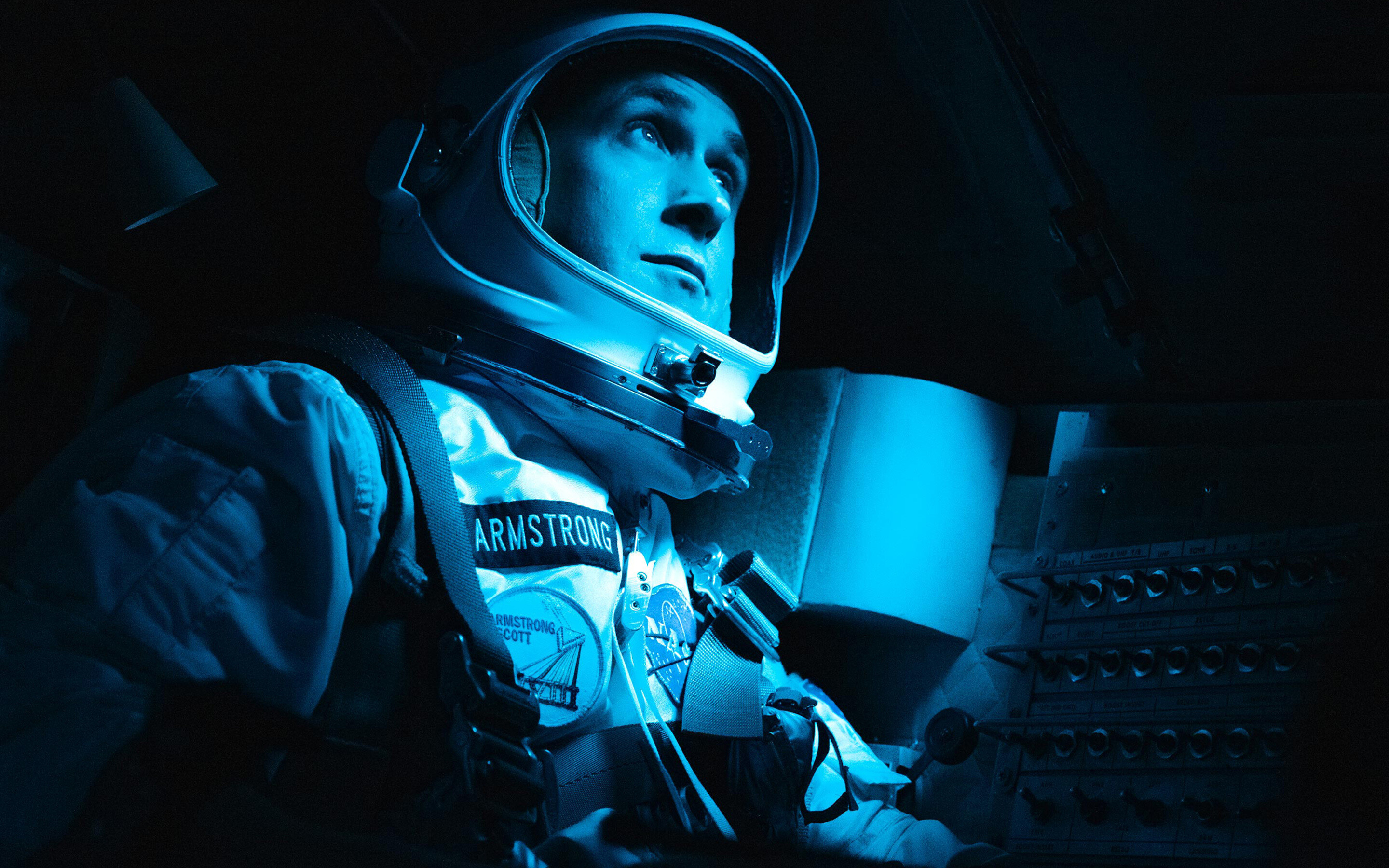 Neil Armstrong, First man poster, Movie drama, Ryan Gosling, 2880x1800 HD Desktop