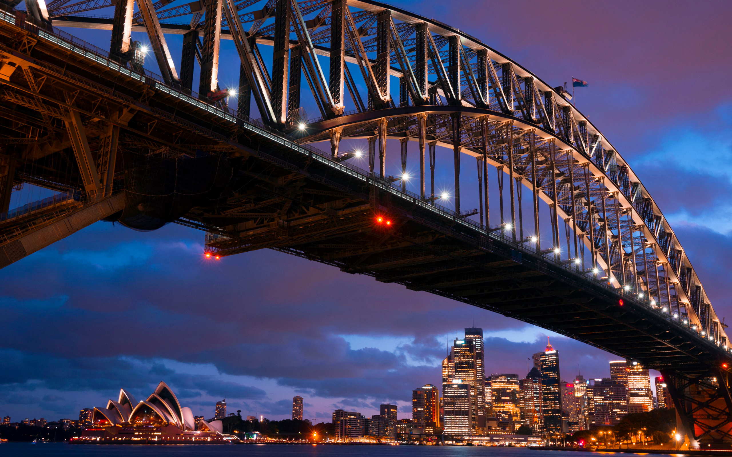 Sydney Harbor Bridge, Opera house night, High-quality, 2560x1600 HD Desktop