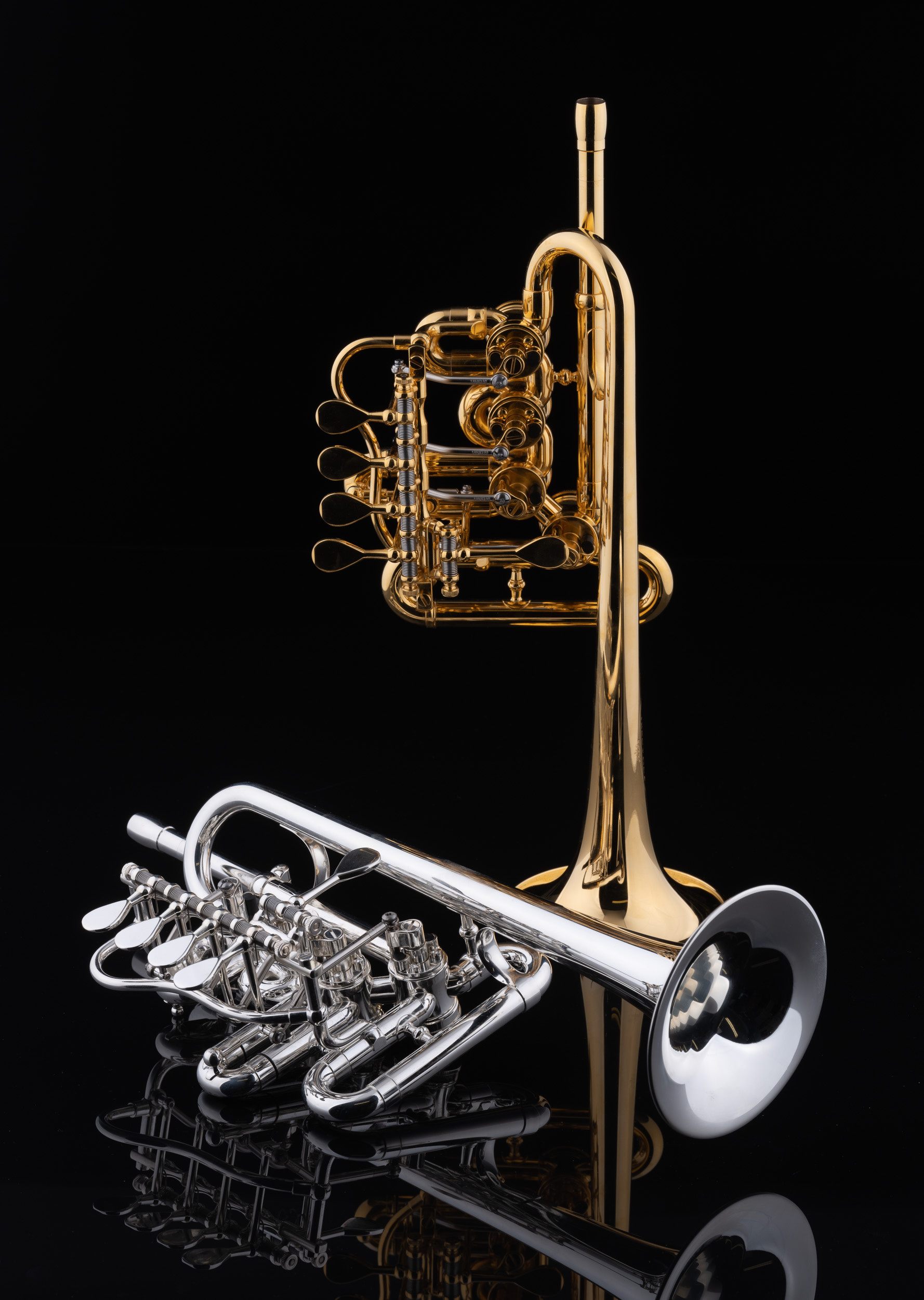 Trumpet: Piccolo Model “Berlin”, Schagerl trumpets, An instrument for the professional Orchestra or Solo players. 1780x2500 HD Background.
