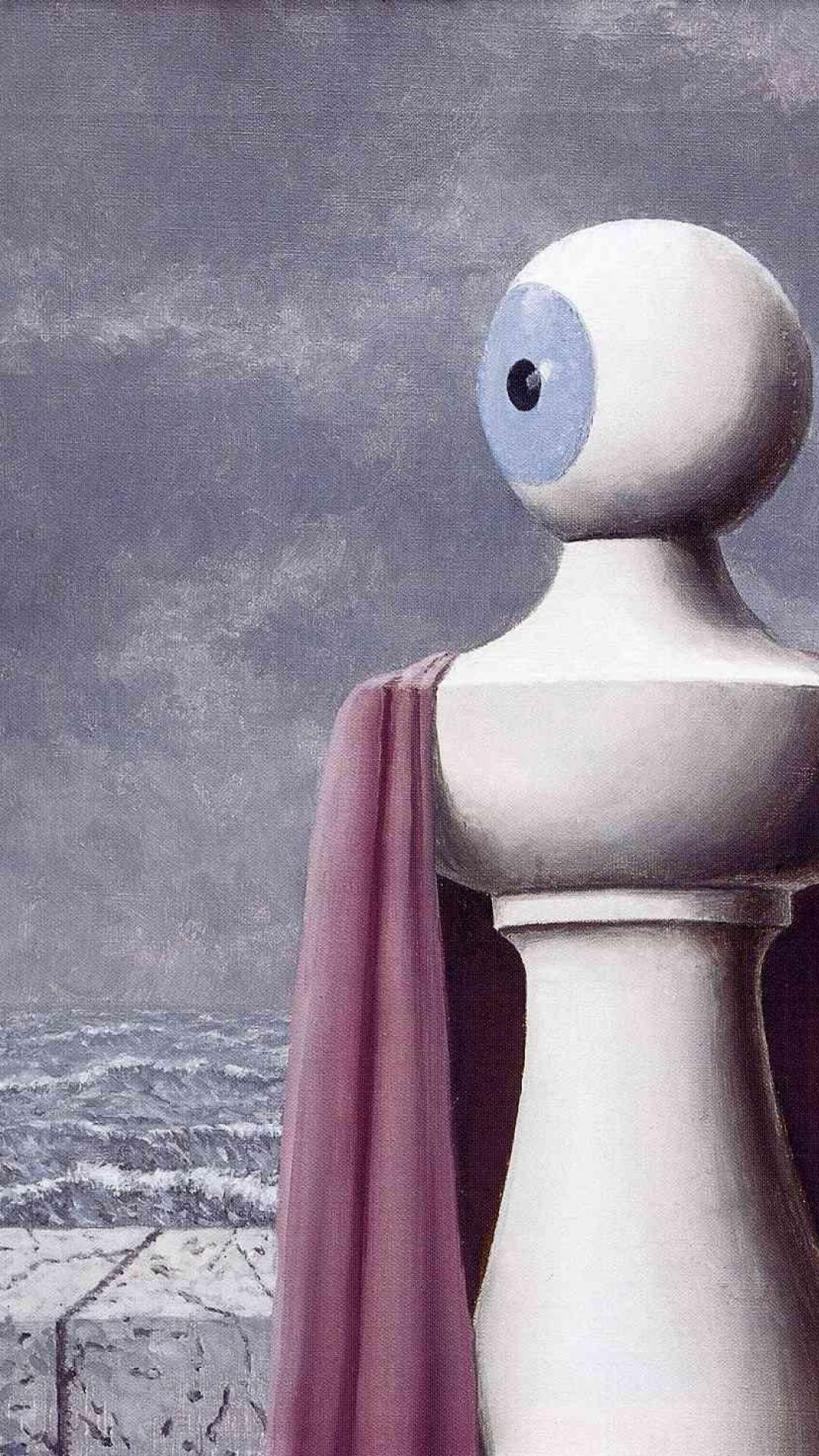 Ren Magritte's creativity, Mind-bending visuals, Unconventional artwork, Surrealist master, 1080x1920 Full HD Phone