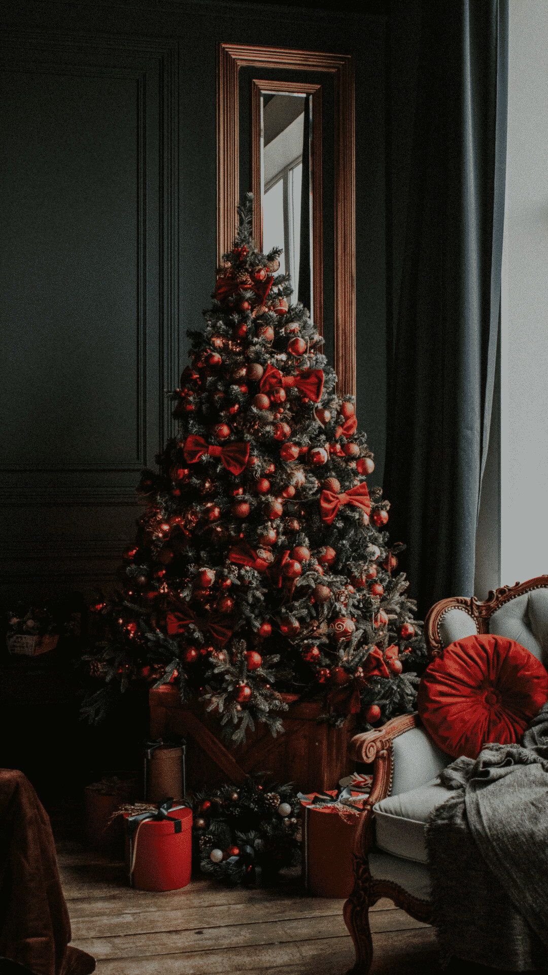 Christmas: Xmas tree, Festive home decor, Holiday. 1080x1920 Full HD Background.