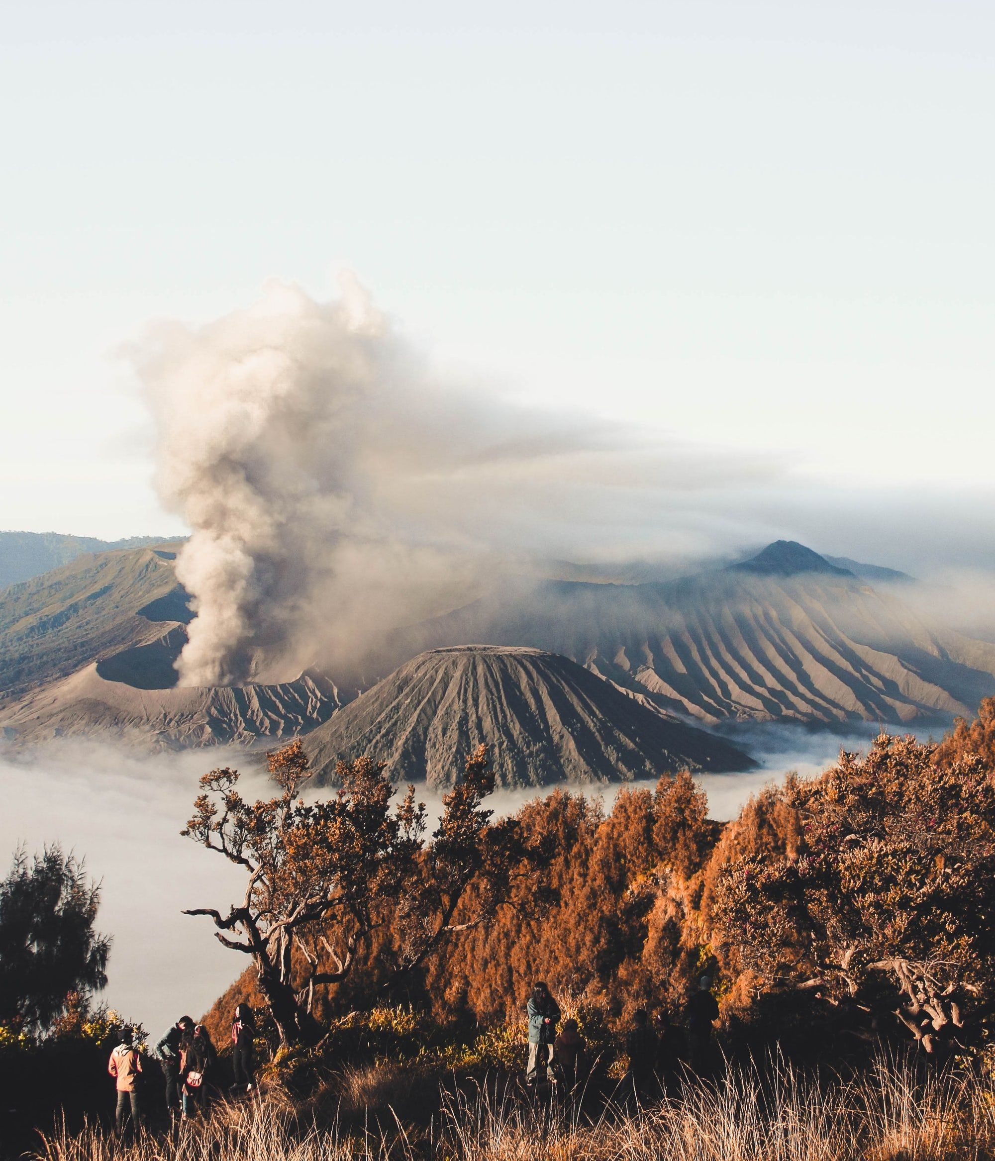 Mount Bromo, Indonesia, Volcanoes, Waterfalls, 2000x2340 HD Phone
