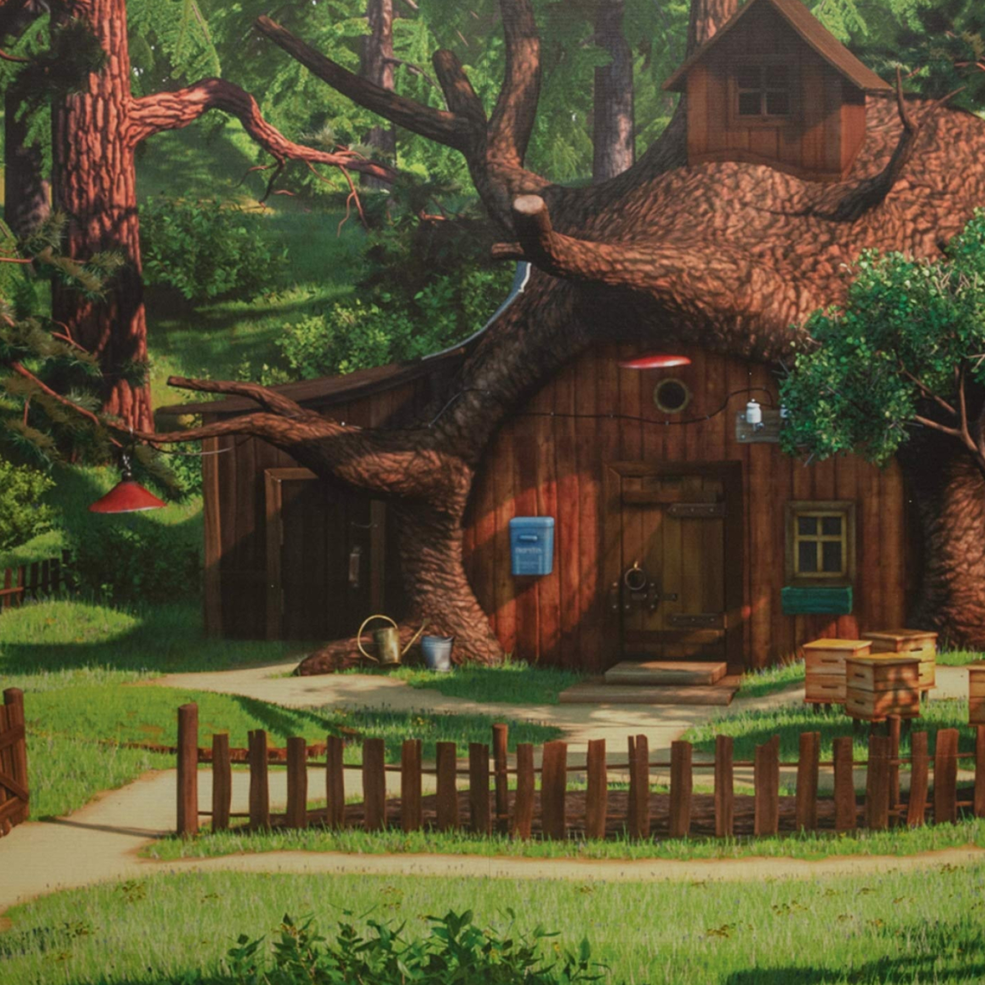 Masha and the Bear (Animation), House background, Online purchase, Home decor, 1920x1920 HD Phone