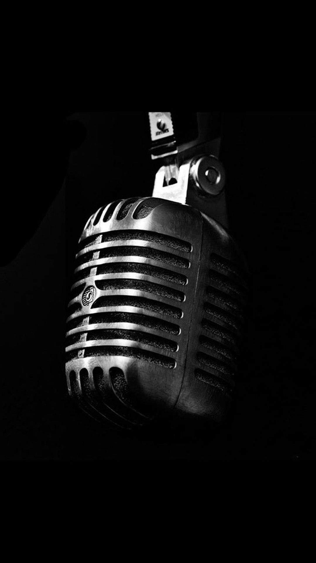 Karaoke: An instrument capable of transmitting sound, Music, Black and white. 1080x1920 Full HD Background.