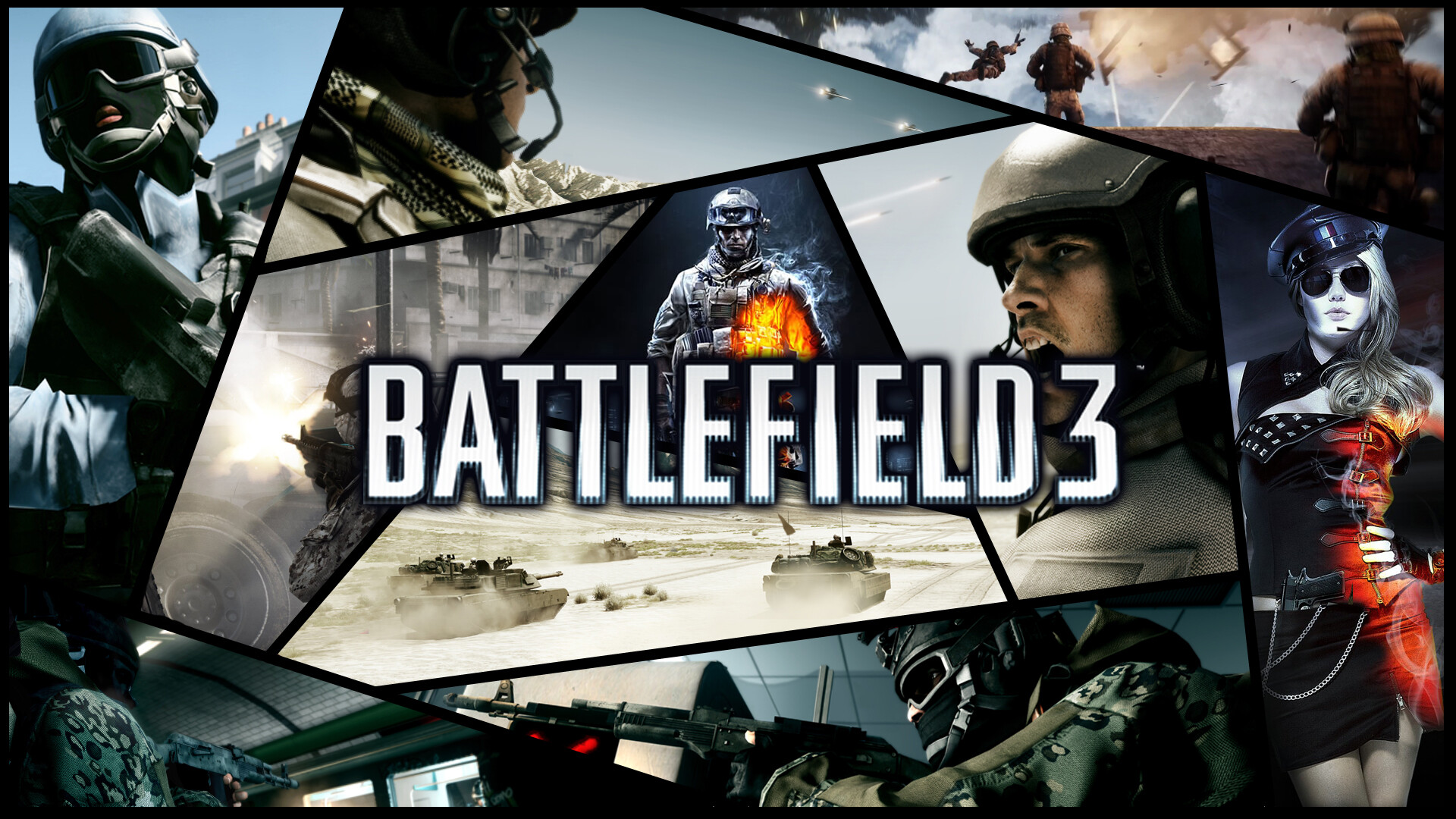 Battlefield 3: The next installment of DICE's cutting-edge game engine, Frostbite 2. 1920x1080 Full HD Background.
