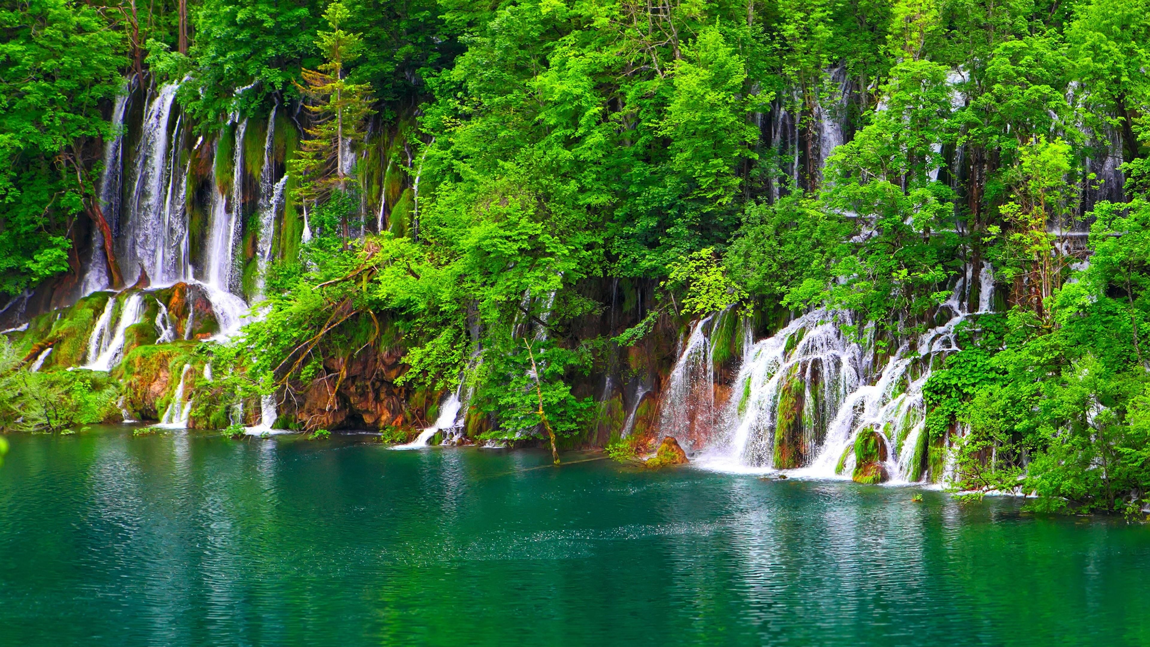 Plitvice Lakes, Croatia, Beautiful lake, Waterfall paradise, 3840x2160 4K Desktop