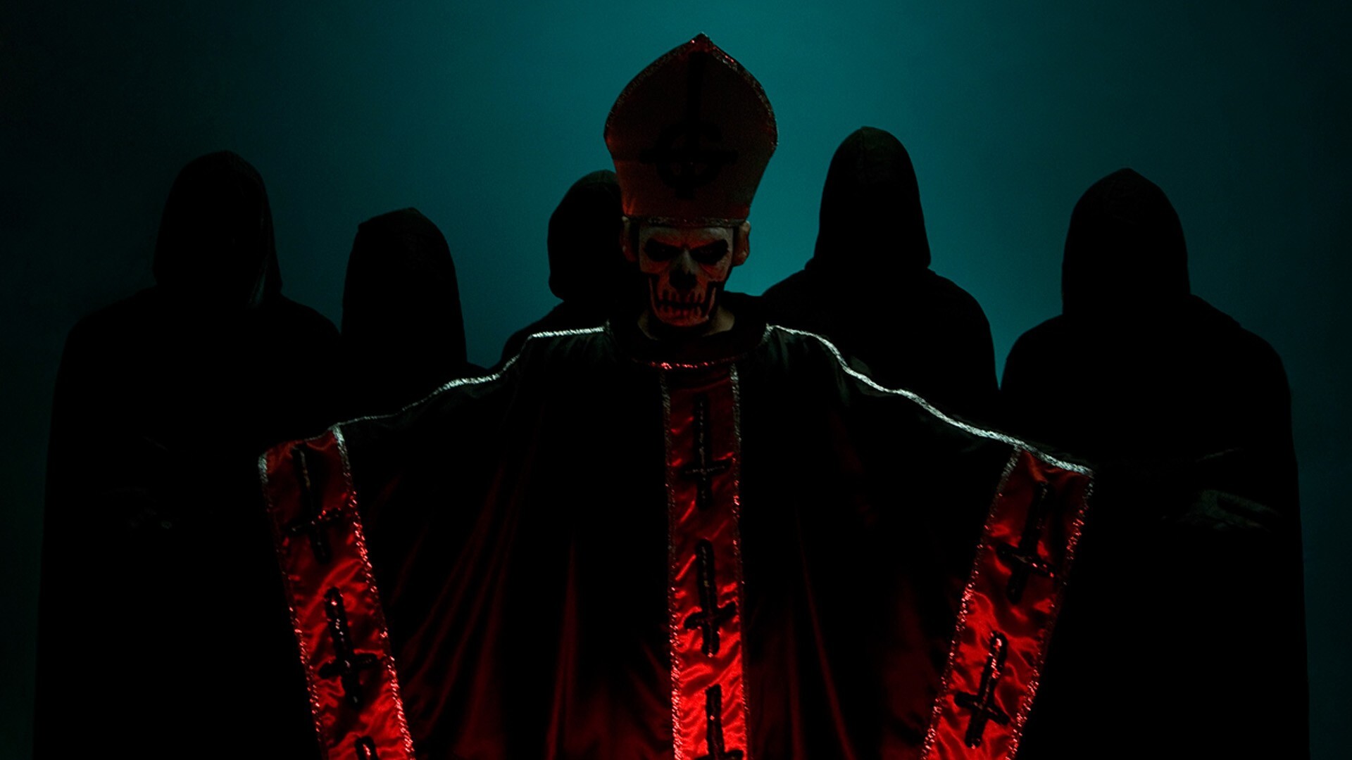 Ghost (Band): A member of the Group of Nameless Ghouls, A Ghoul Writer, Cardinal Copia. 1920x1080 Full HD Wallpaper.