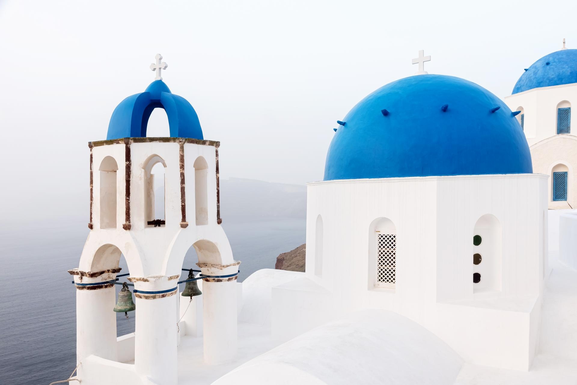 Blue Domes of Oia, Churches in Santorini, Travels, St. Anastasi, 1920x1290 HD Desktop