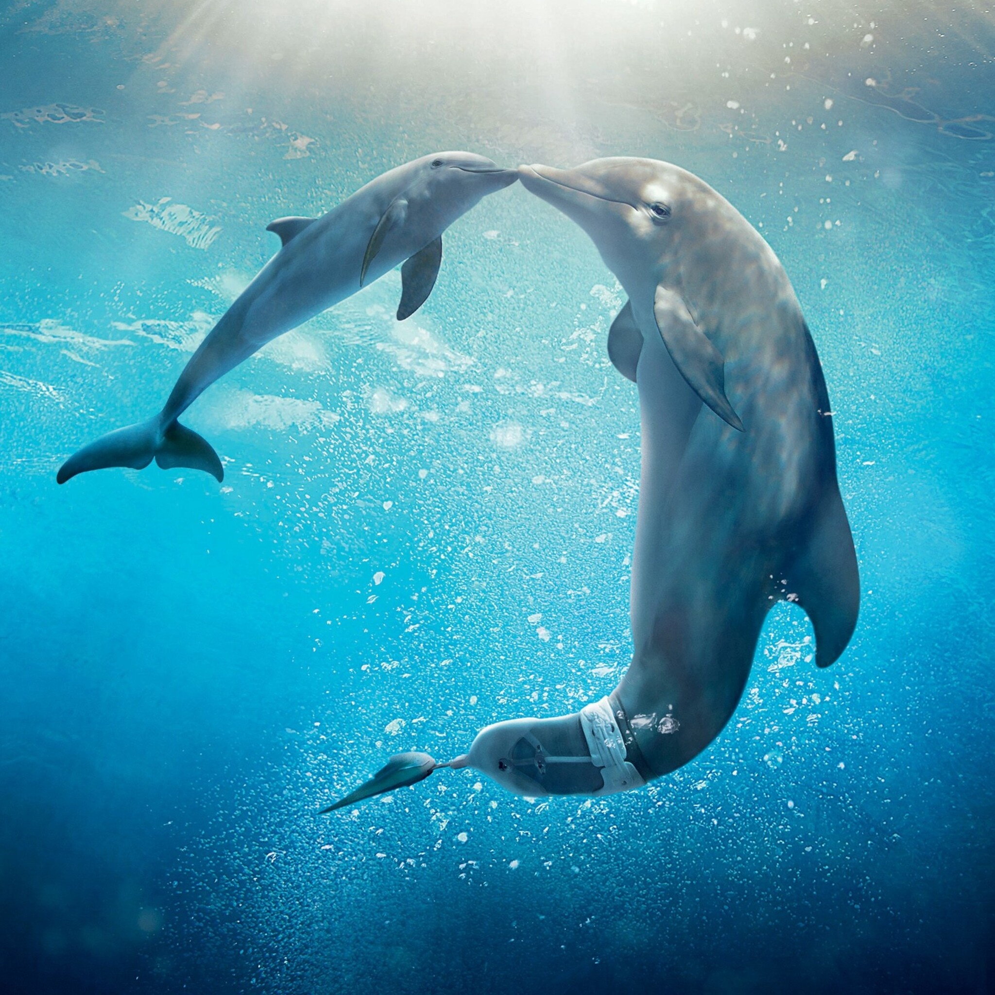 Dolphin Tale 2 movie wallpapers, Aquatic adventures, Heartwarming family films, Dolphin tale sequel, 2050x2050 HD Phone