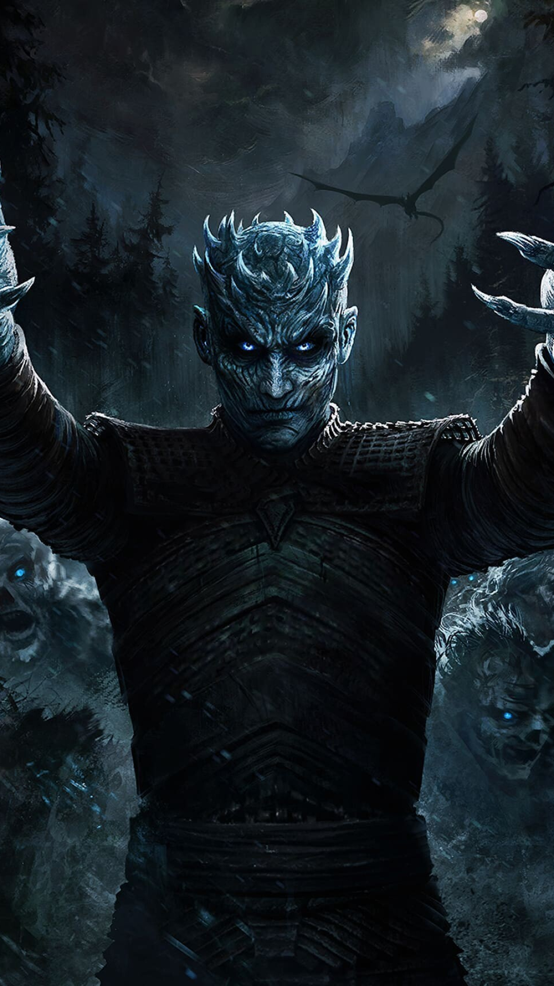Game of Thrones: Night King, the leader and first of the White Walkers. 1080x1920 Full HD Background.